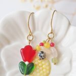 boucles oreilles printemps verre perles pierres creation artisanal verrier bijoux couleur fleur (37)