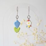 boucles oreilles printemps verre perles pierres creation artisanal verrier bijoux couleur fleur (7)