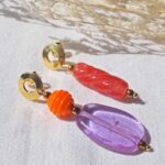 Faustine philomene artisan verrier murano verre perles bijoux original galets boucles oreilles asymétriques (6)