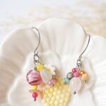 chezphilomene bijoux verre artisanal printemps asymetrique boucles oreilles creation rose (2)