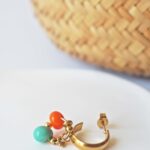 chez philomene bijoux verre filé boucles oreilles paulette creatrice artisanal duo orange celadon (1)