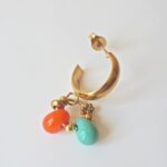 chez philomene bijoux verre filé boucles oreilles paulette creatrice artisanal duo orange celadon (3)
