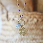 chez philomene bijoux verre filé boucles oreilles paulette creatrice artisanal fleur violet (1)