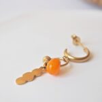 chez philomene bijoux verre filé boucles oreilles paulette creatrice artisanal orange (1)