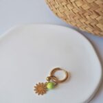 chez philomene bijoux verre filé boucles oreilles paulette creatrice artisanal vert pois fleur soleil (2)