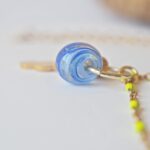 chez philomene bijoux verre filé bracelet paulette creatrice artisanal bleu jaune fluo (3)