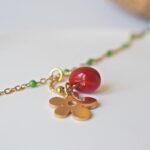 chez philomene bijoux verre filé bracelet paulette creatrice artisanal rouge fleur (3)
