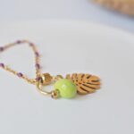 chez philomene bijoux verre filé bracelet paulette creatrice artisanal vert monstera (3)