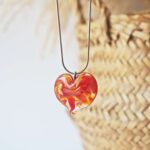 chez philomene bijoux verre filé collier coeur creatrice artisanal rouge (2)