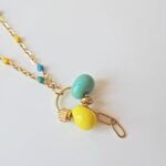 chez philomene bijoux verre filé collier paulette creatrice artisanal duo jaune celadon (3)