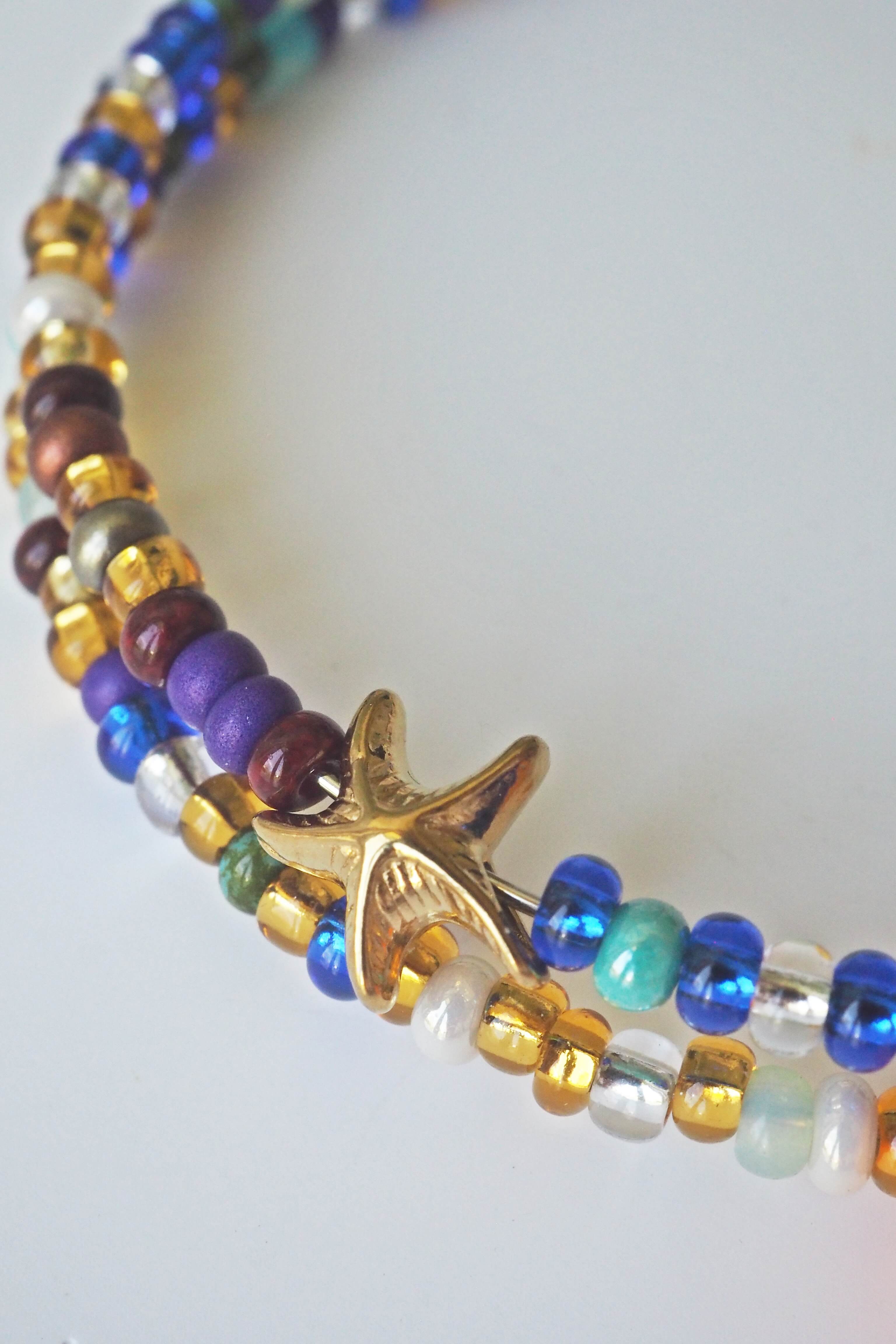 bracelet paulette philomène verre filé goutte artisanat réglable coloré bijoux perles (1)