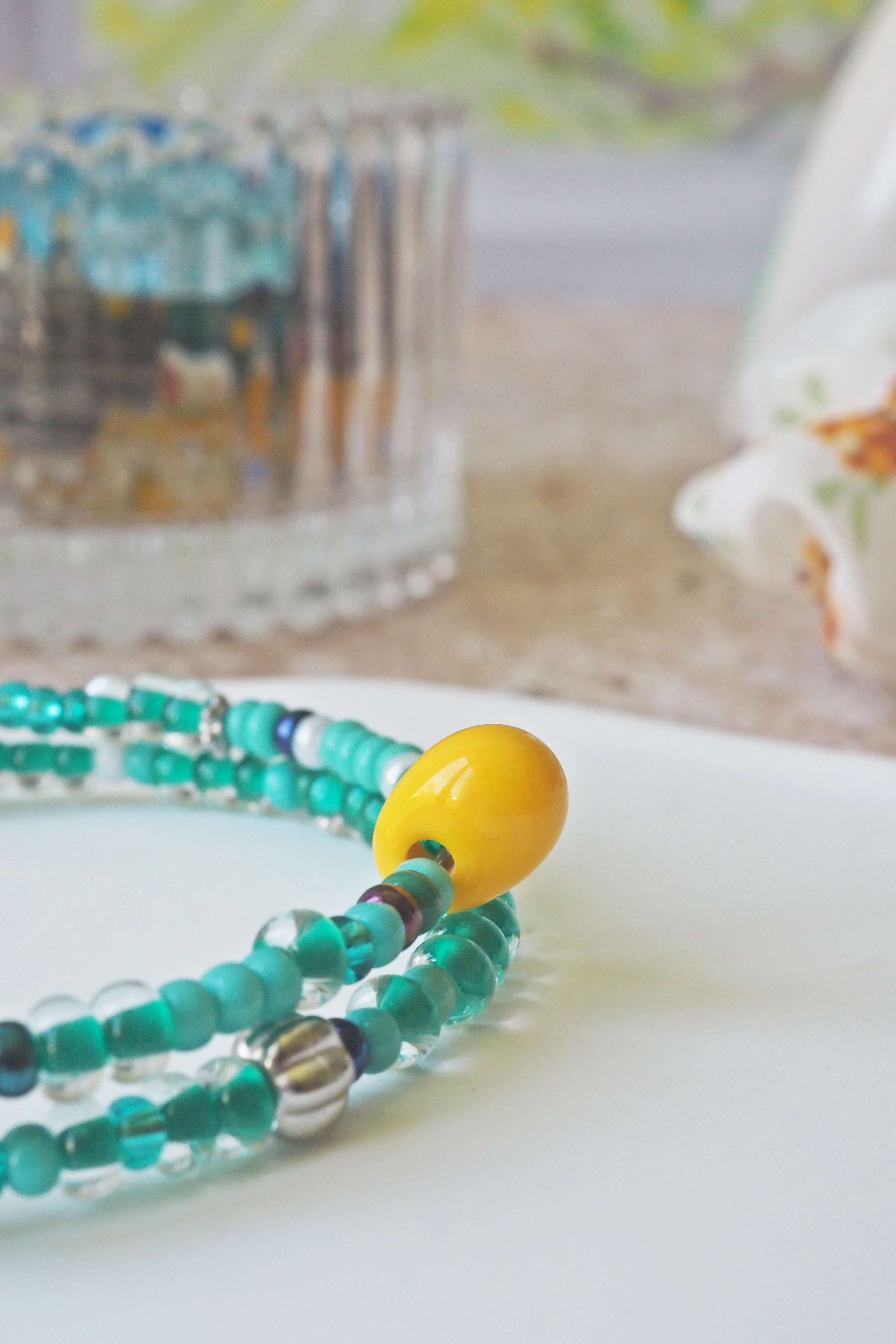 bracelet paulette philomène verre filé goutte artisanat réglable coloré bijoux perles (10)