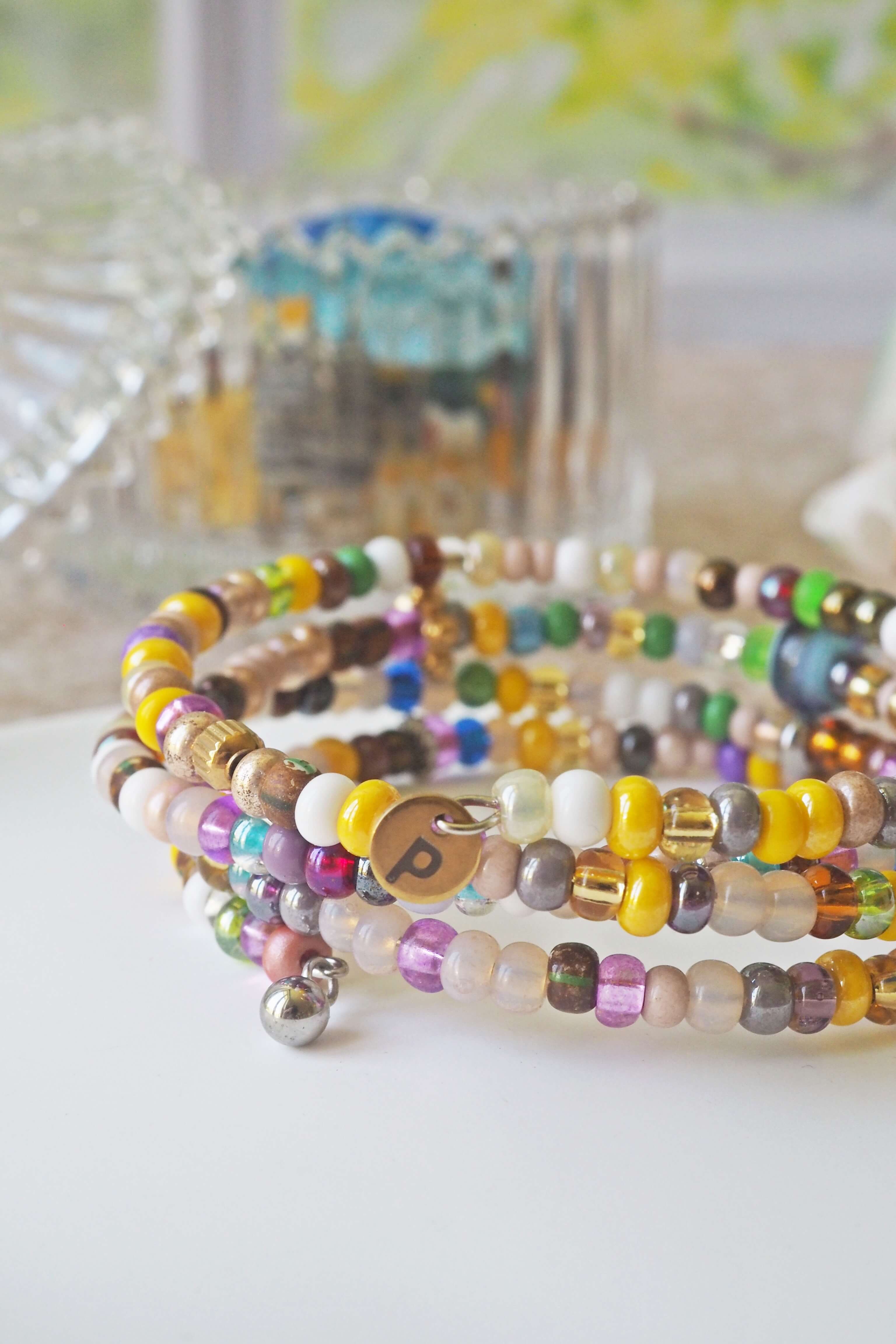 bracelet paulette philomène verre filé goutte artisanat réglable coloré bijoux perles (100)