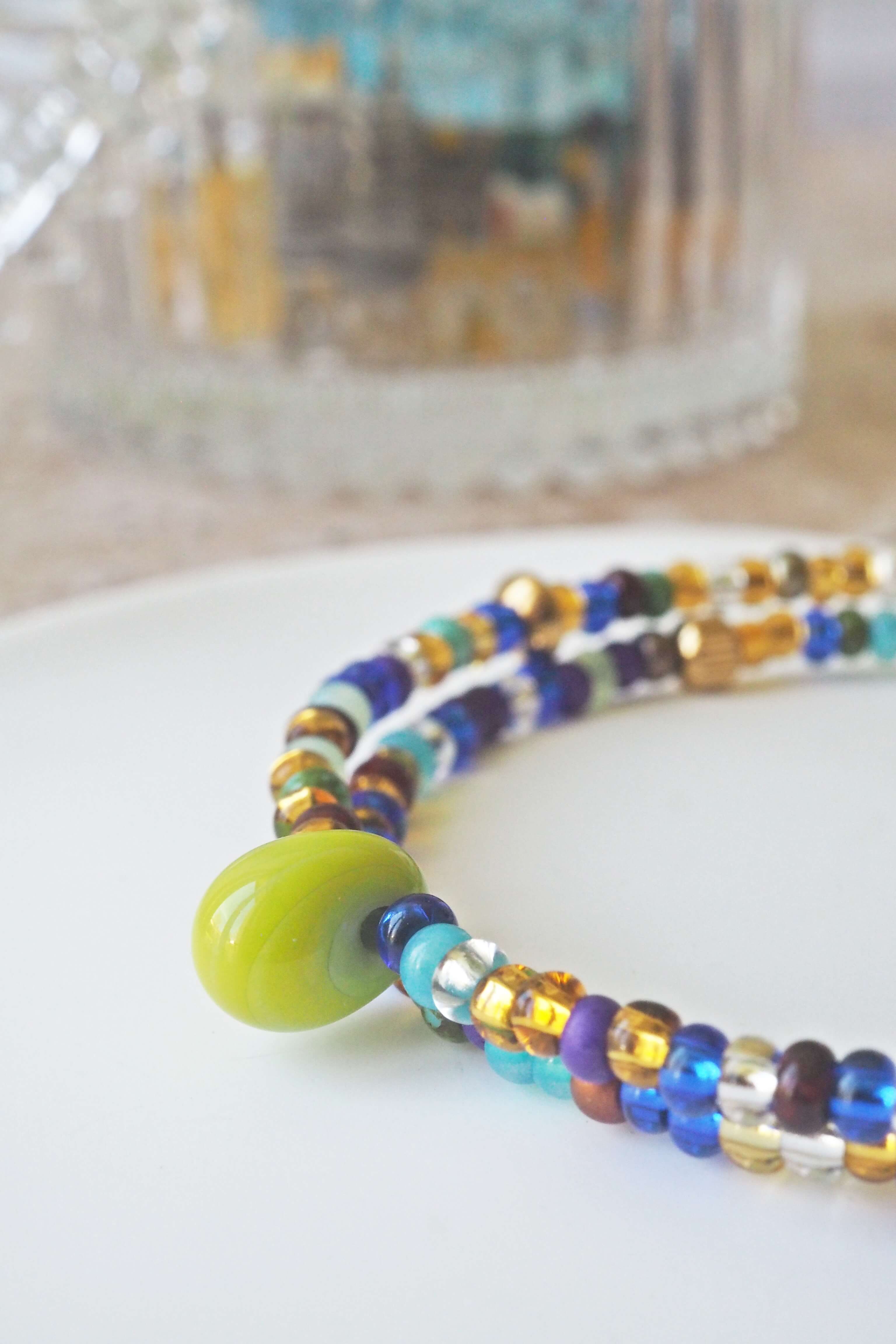 bracelet paulette philomène verre filé goutte artisanat réglable coloré bijoux perles (12)
