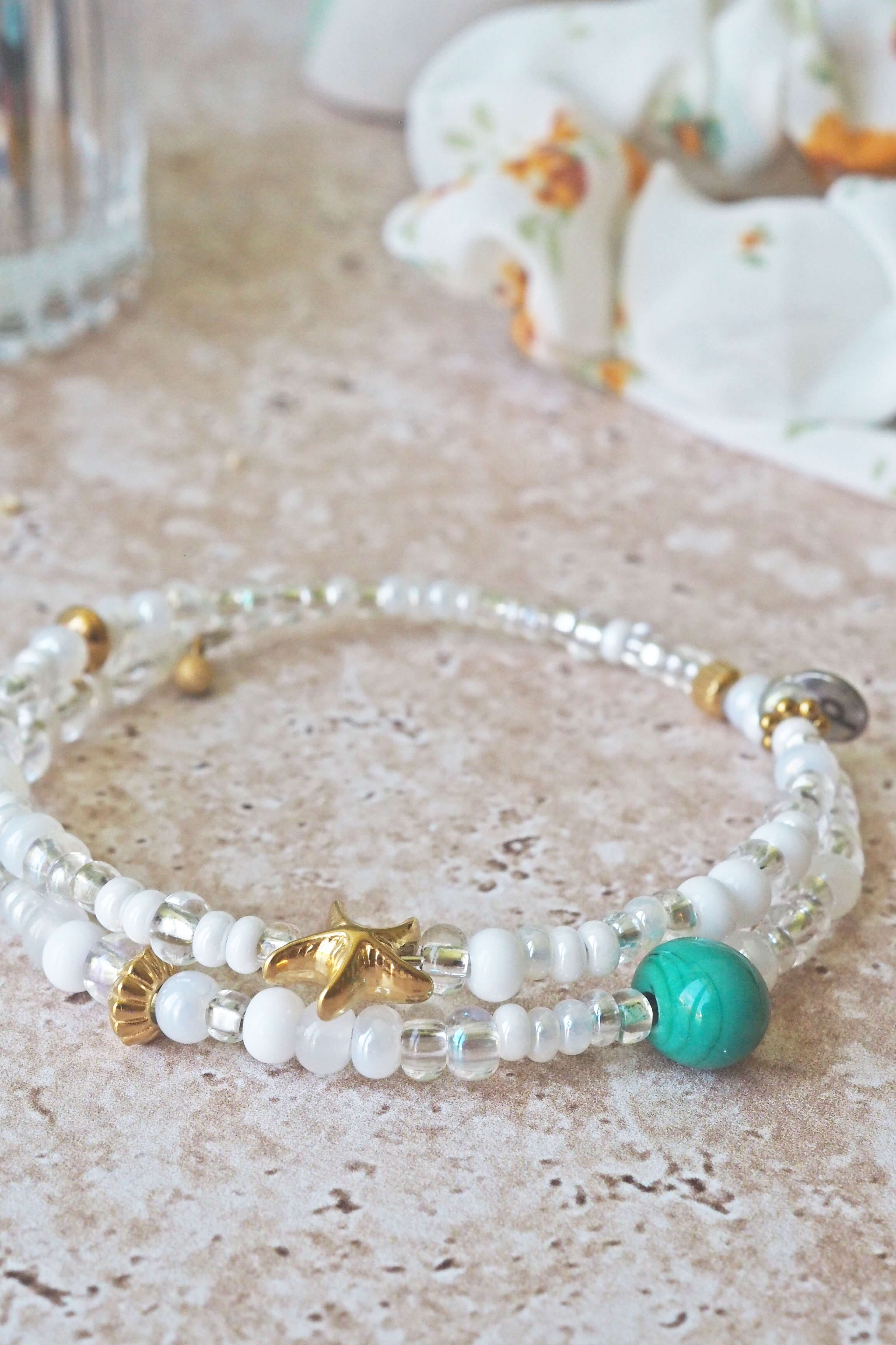 bracelet paulette philomène verre filé goutte artisanat réglable coloré bijoux perles (15)