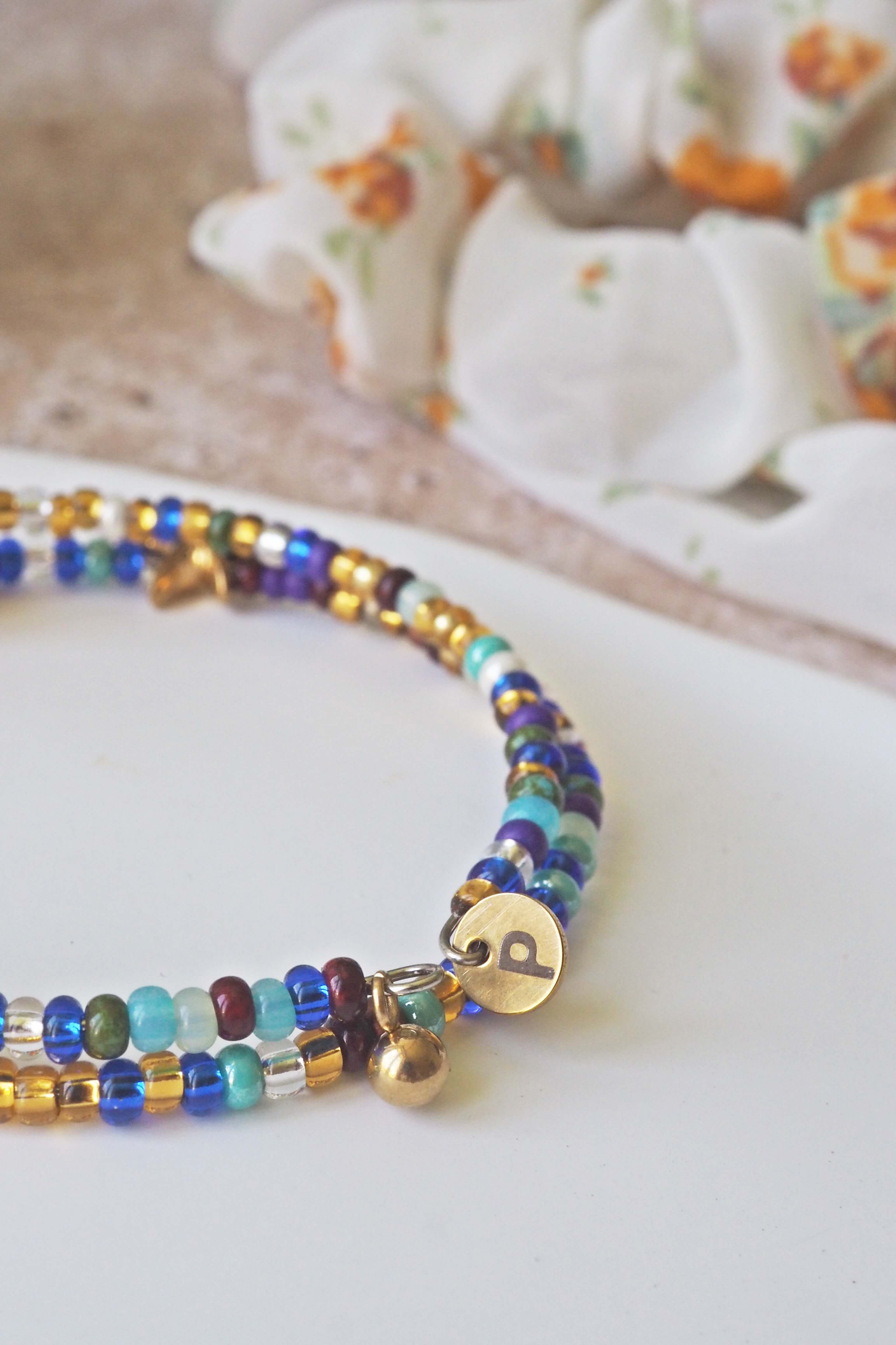 bracelet paulette philomène verre filé goutte artisanat réglable coloré bijoux perles (2)