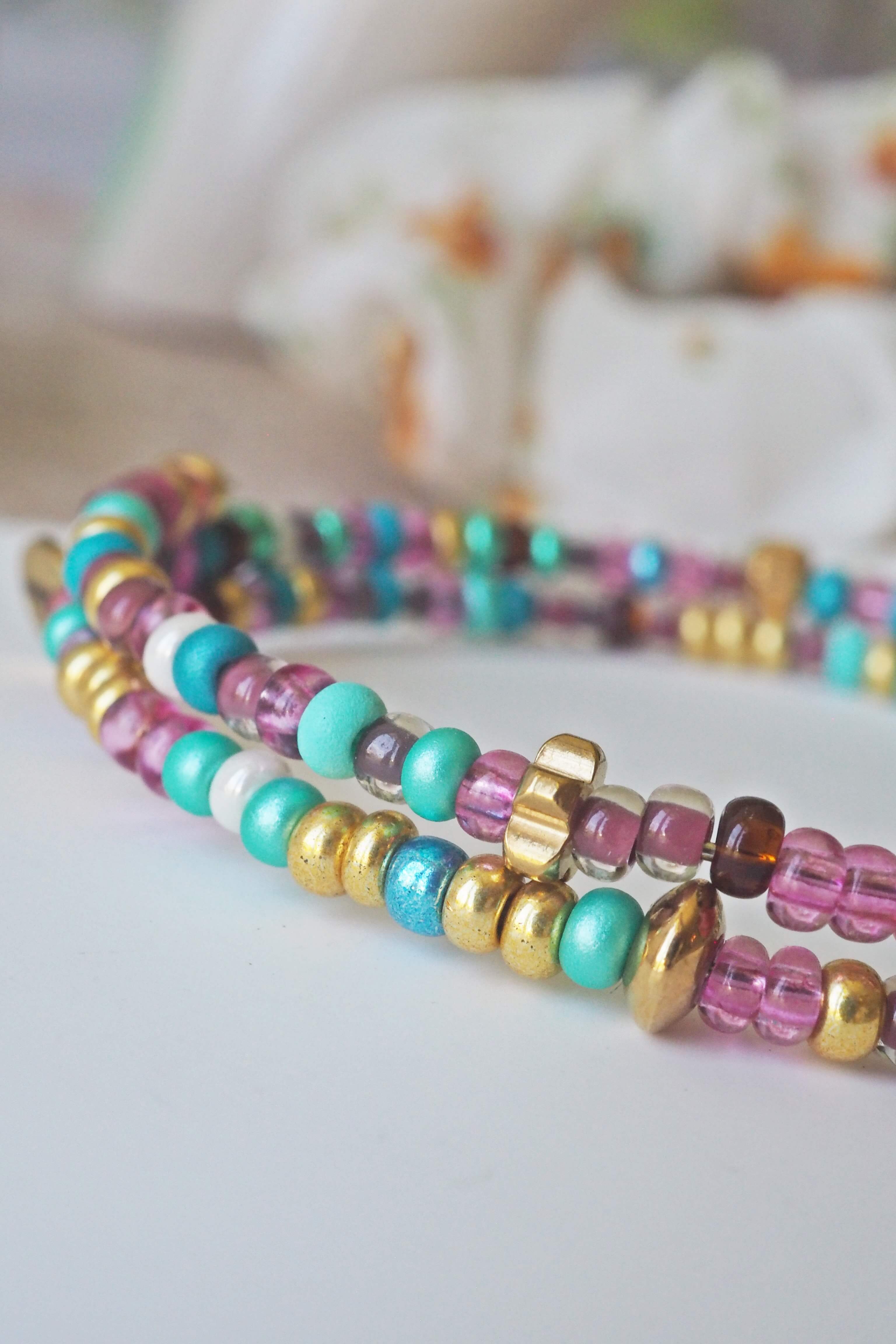 bracelet paulette philomène verre filé goutte artisanat réglable coloré bijoux perles (26)