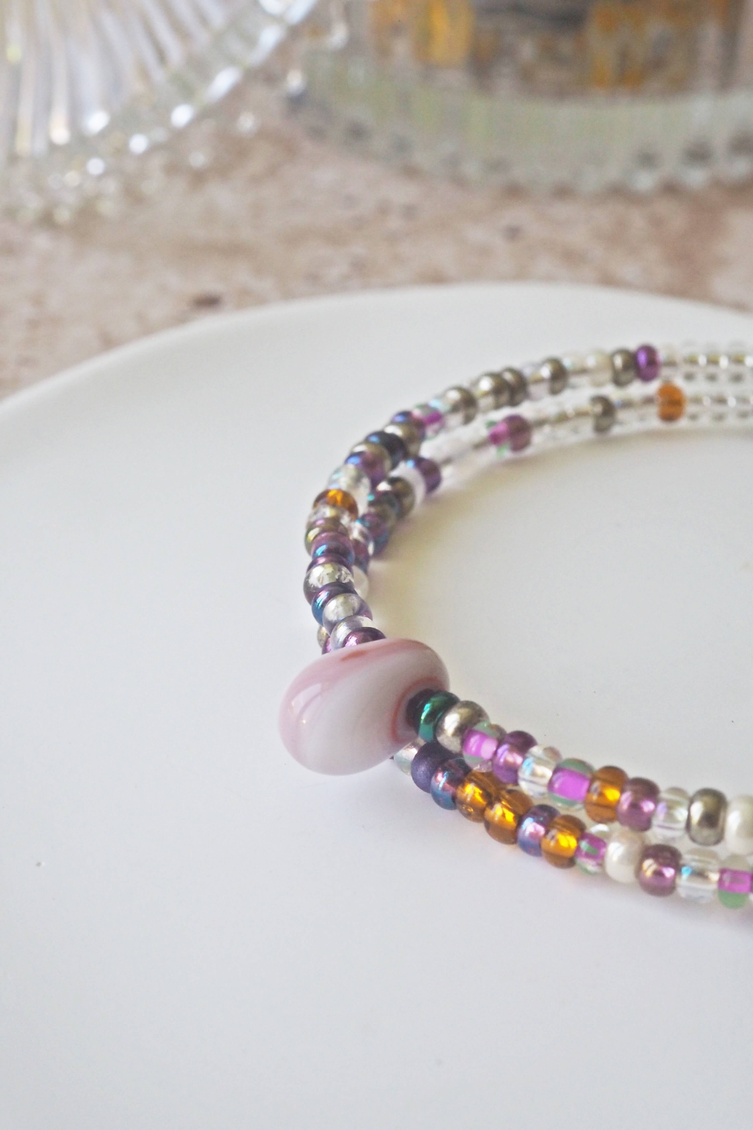 bracelet paulette philomène verre filé goutte artisanat réglable coloré bijoux perles (35)