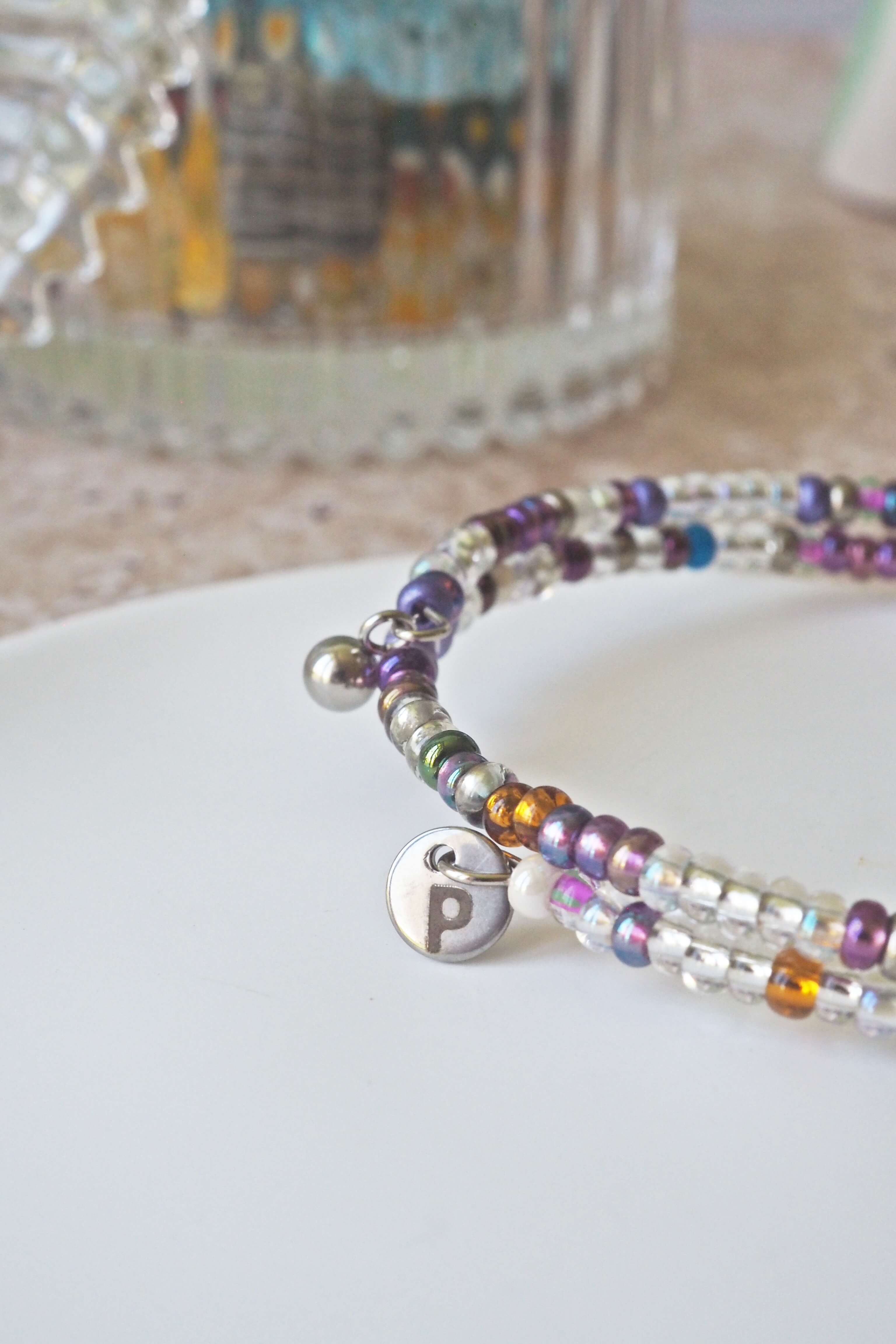 bracelet paulette philomène verre filé goutte artisanat réglable coloré bijoux perles (36)