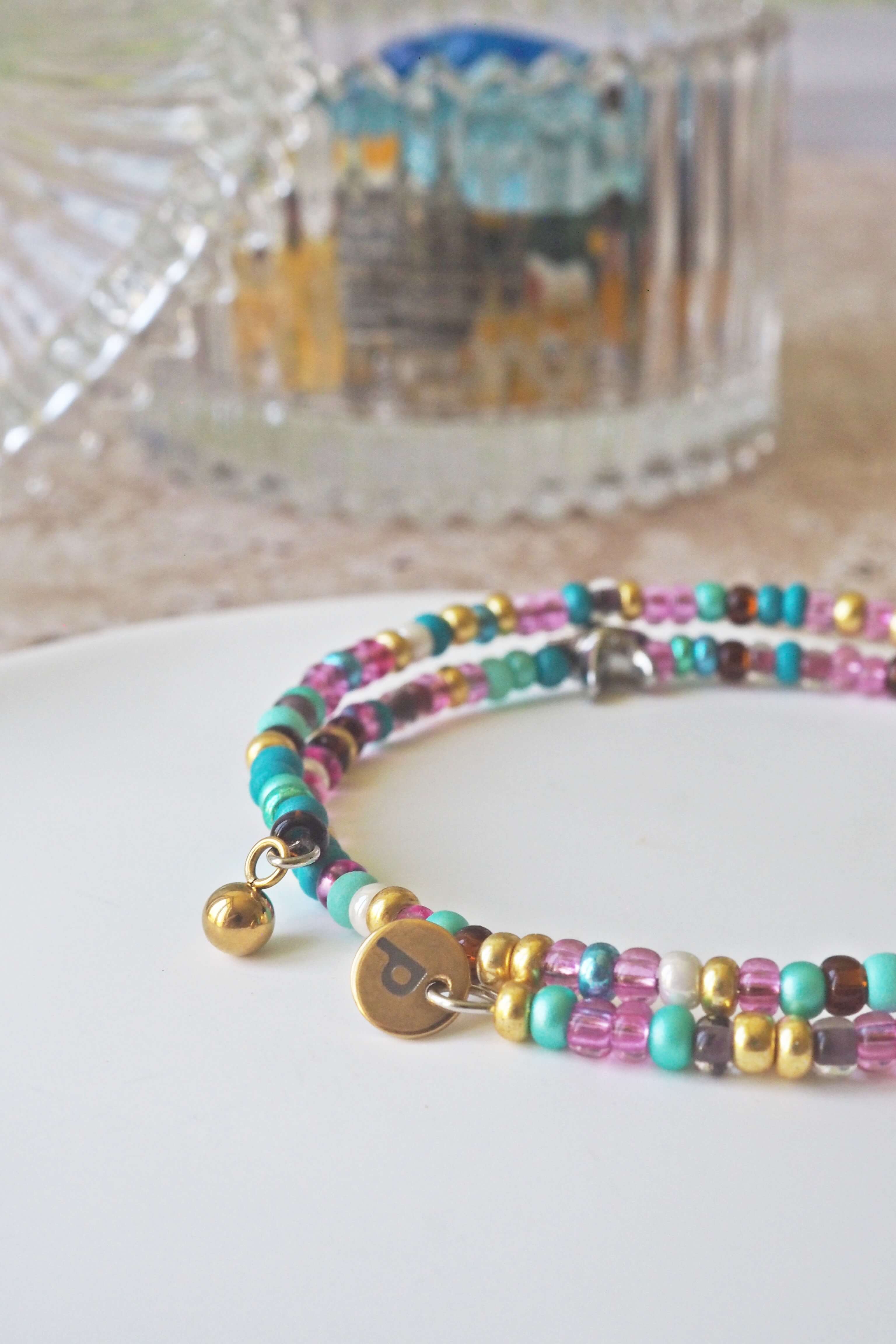 bracelet paulette philomène verre filé goutte artisanat réglable coloré bijoux perles (43)