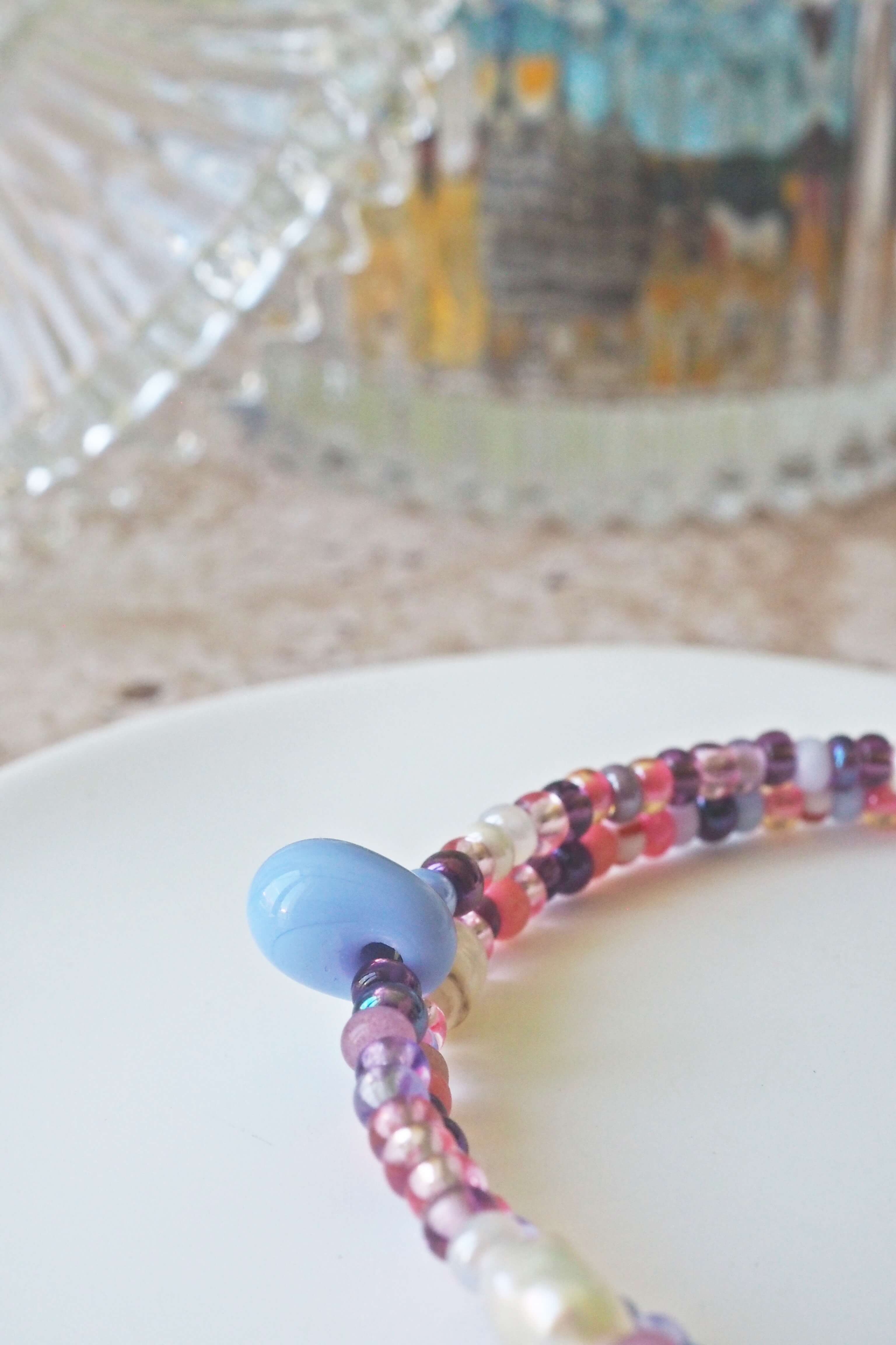 bracelet paulette philomène verre filé goutte artisanat réglable coloré bijoux perles (44)