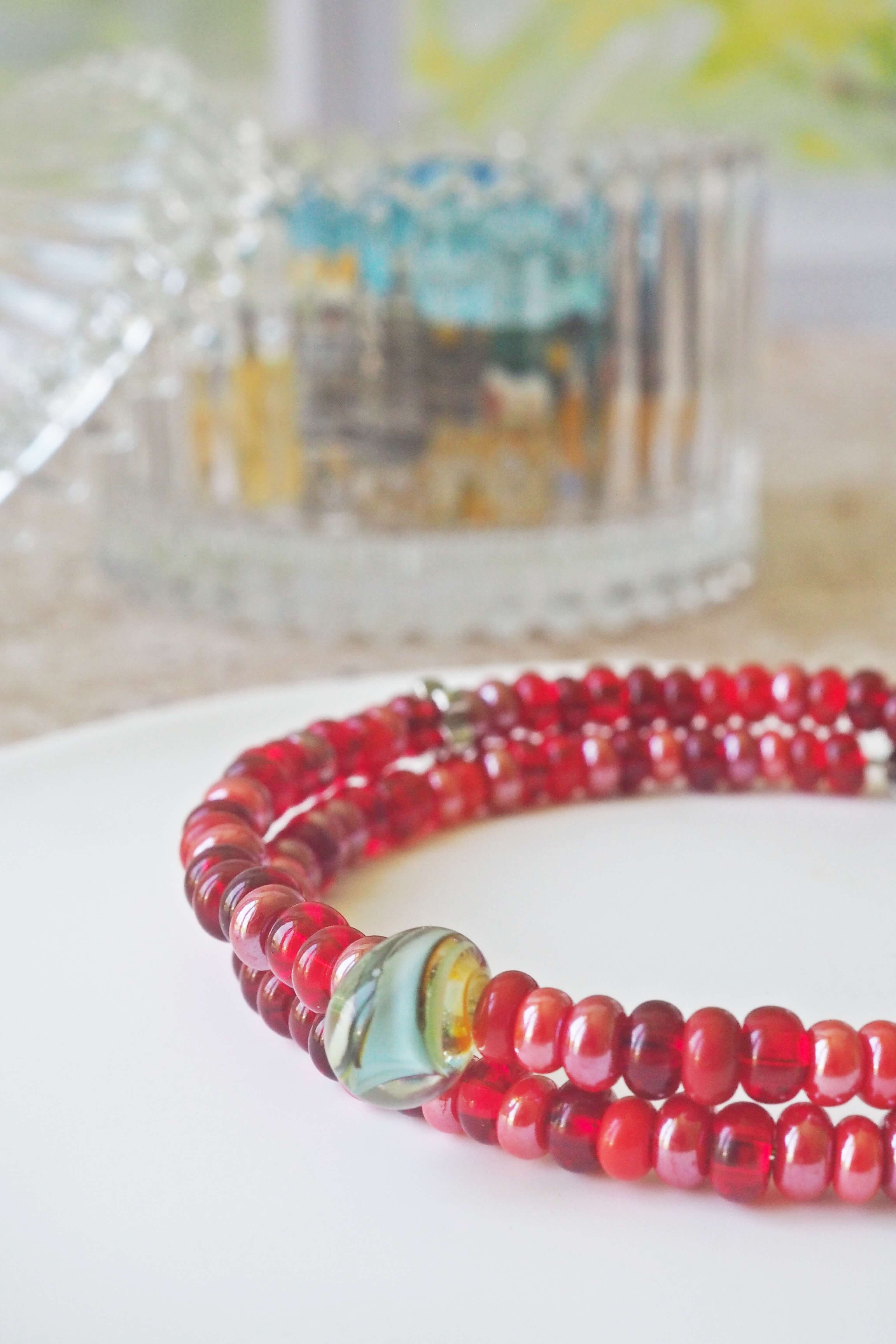 bracelet paulette philomène verre filé goutte artisanat réglable coloré bijoux perles (5)