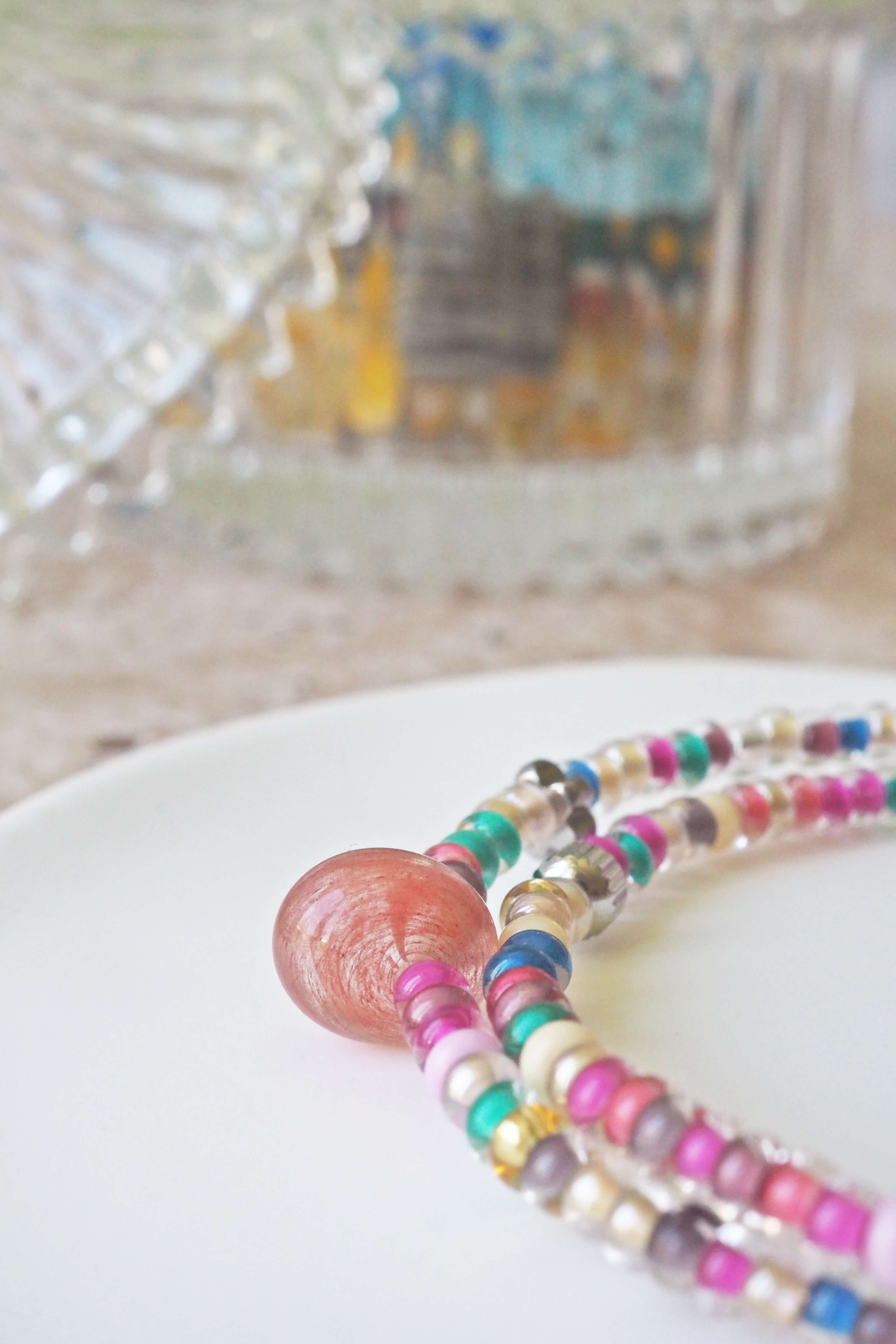 bracelet paulette philomène verre filé goutte artisanat réglable coloré bijoux perles (57)