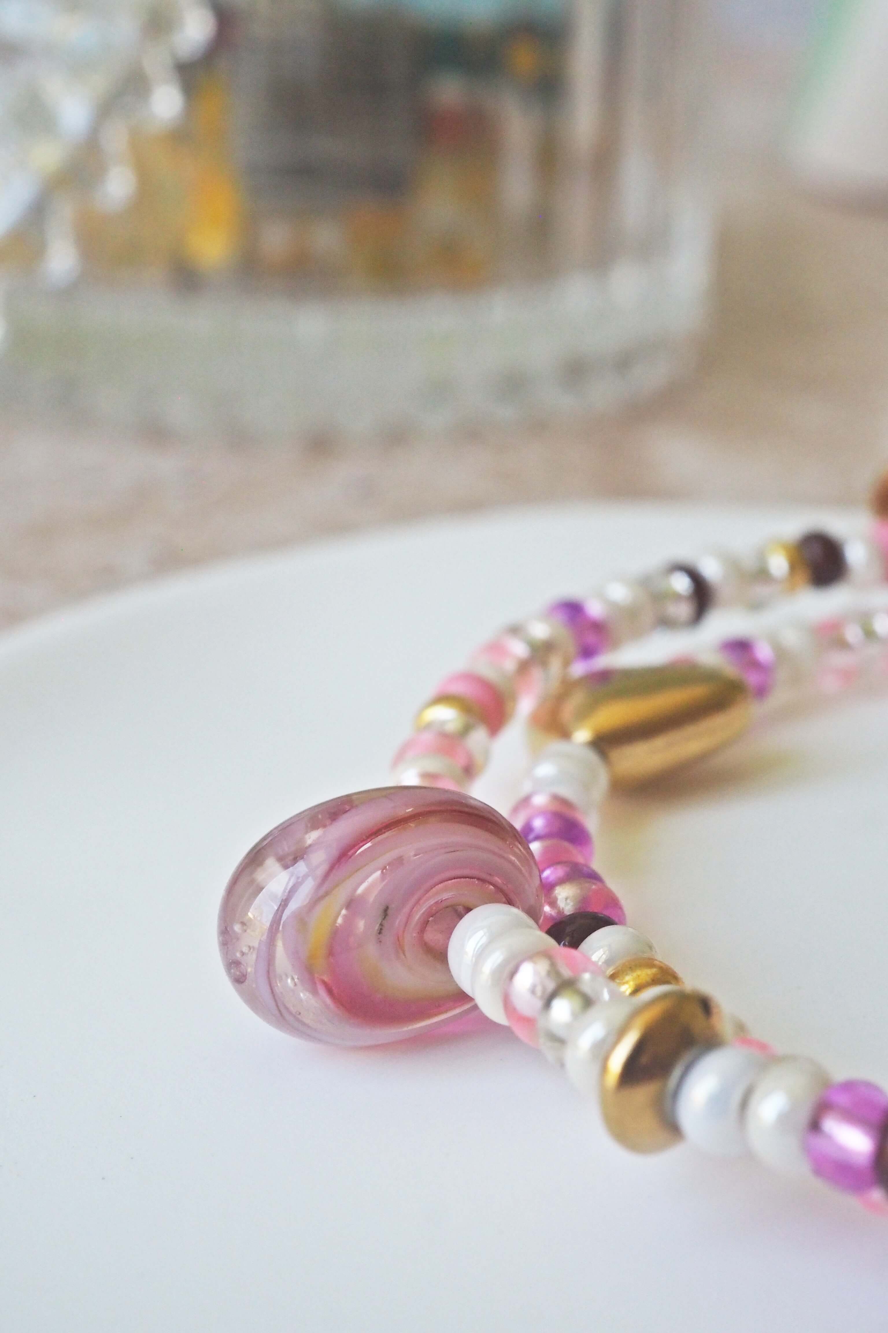bracelet paulette philomène verre filé goutte artisanat réglable coloré bijoux perles (59)