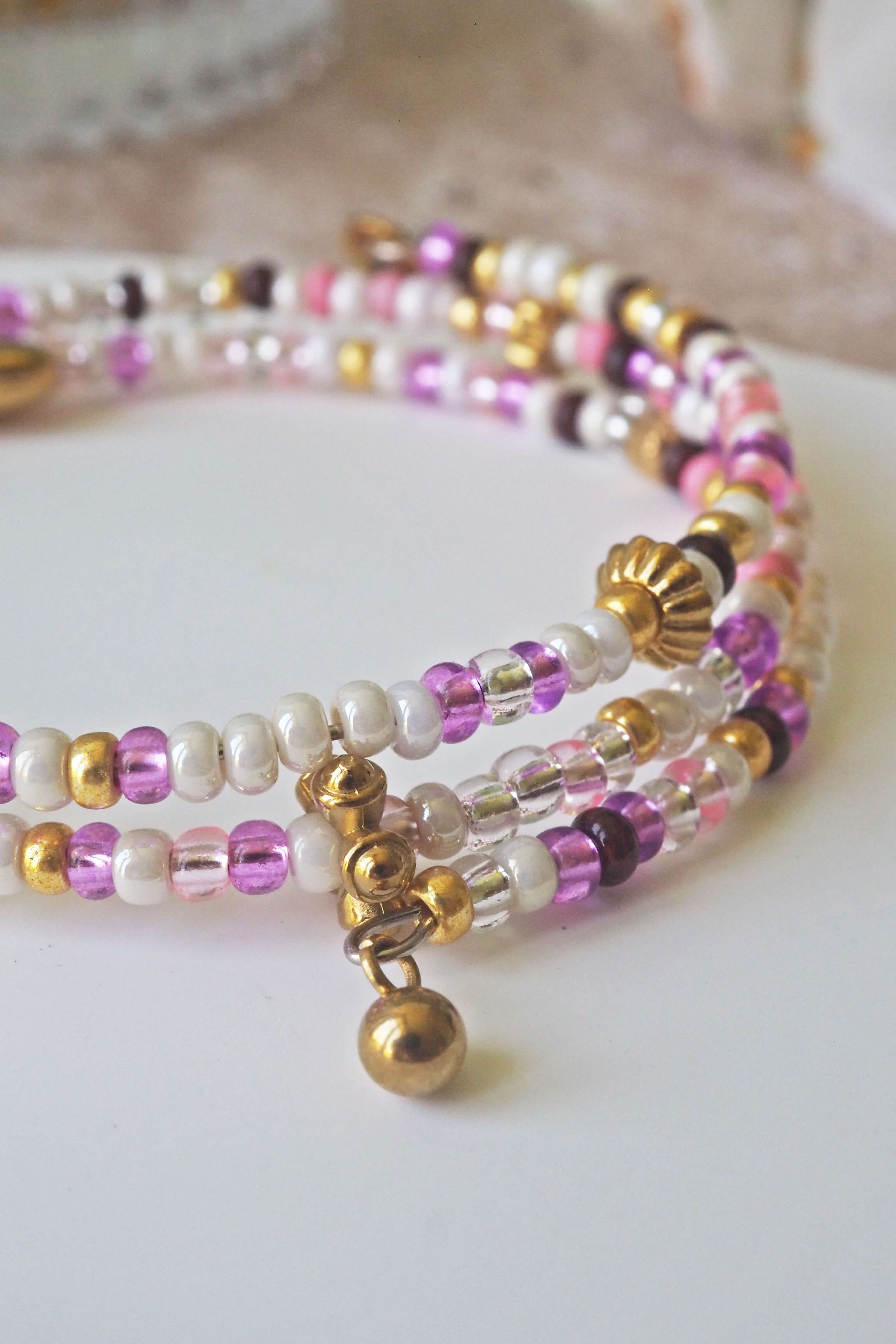 bracelet paulette philomène verre filé goutte artisanat réglable coloré bijoux perles (60)