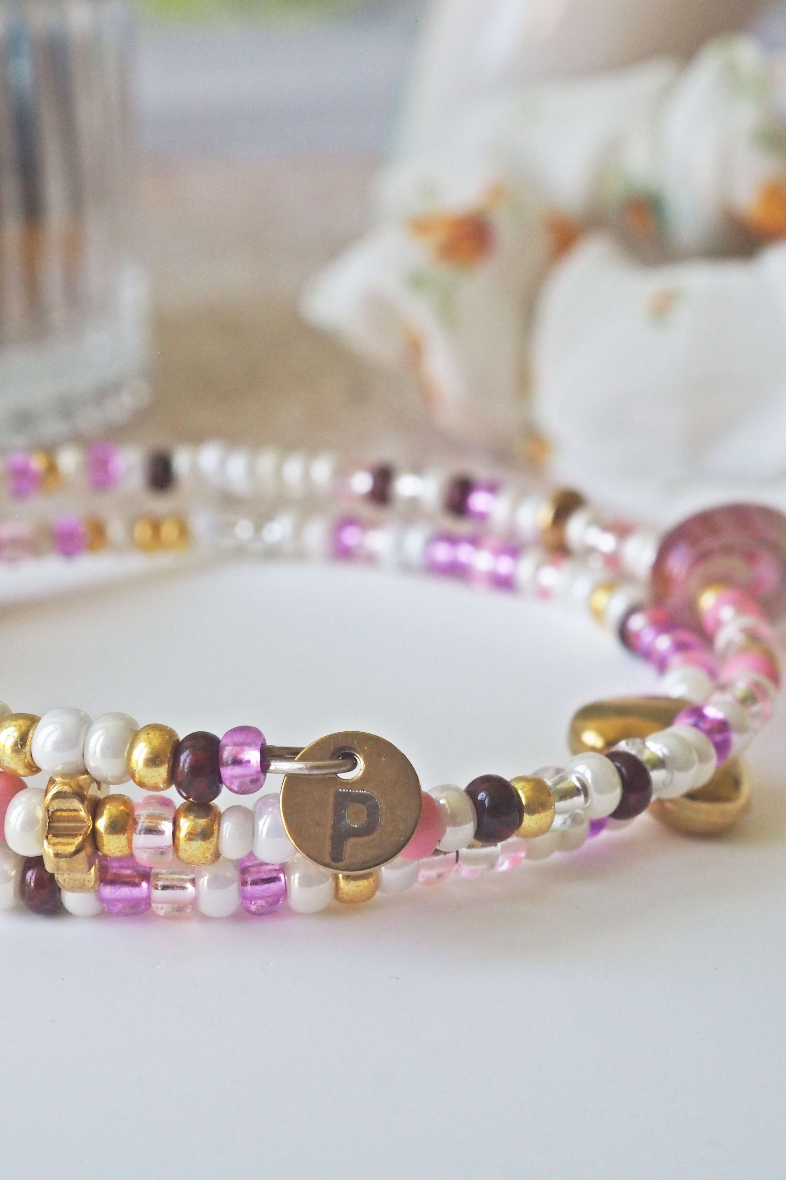 bracelet paulette philomène verre filé goutte artisanat réglable coloré bijoux perles (61)