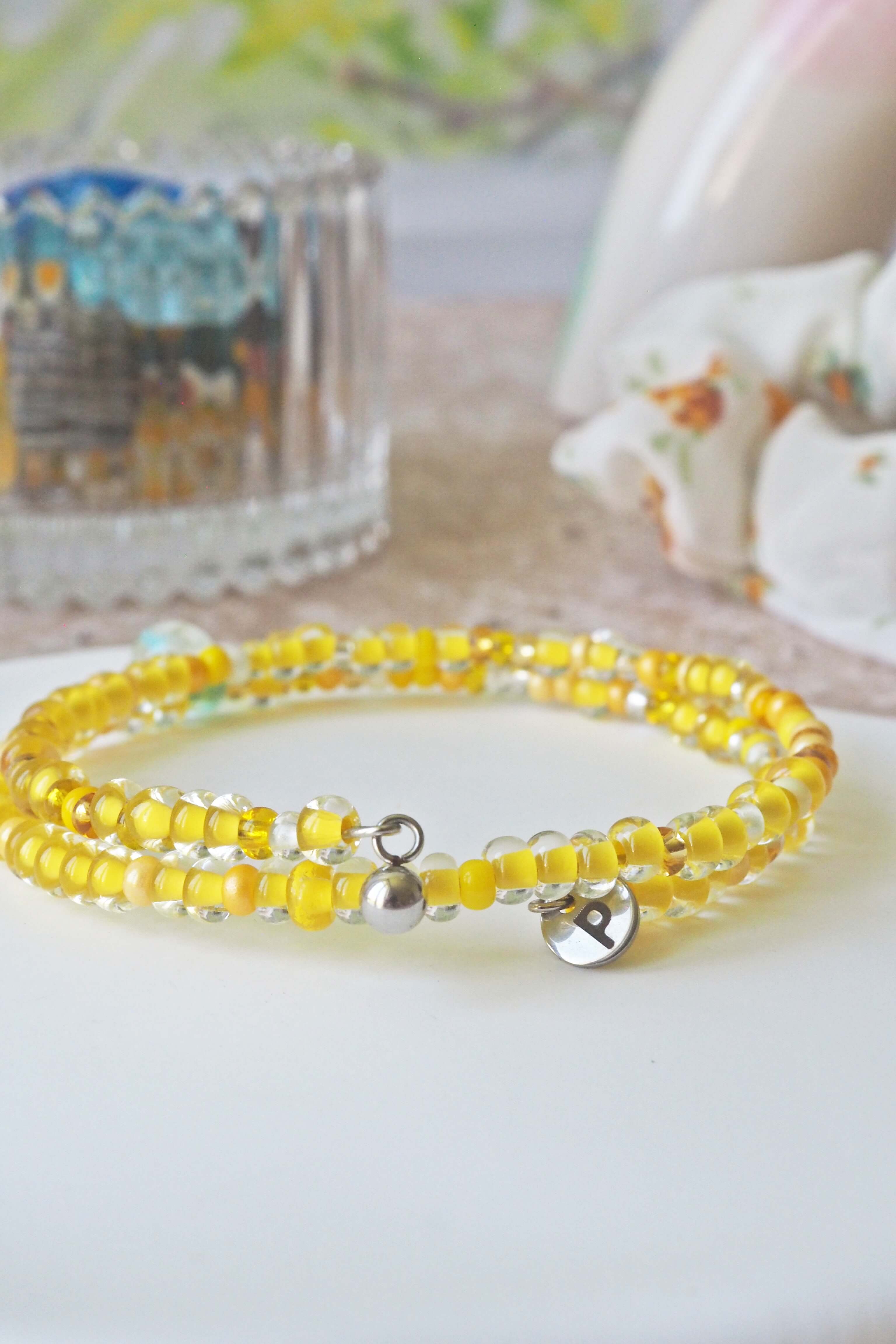 bracelet paulette philomène verre filé goutte artisanat réglable coloré bijoux perles (65)