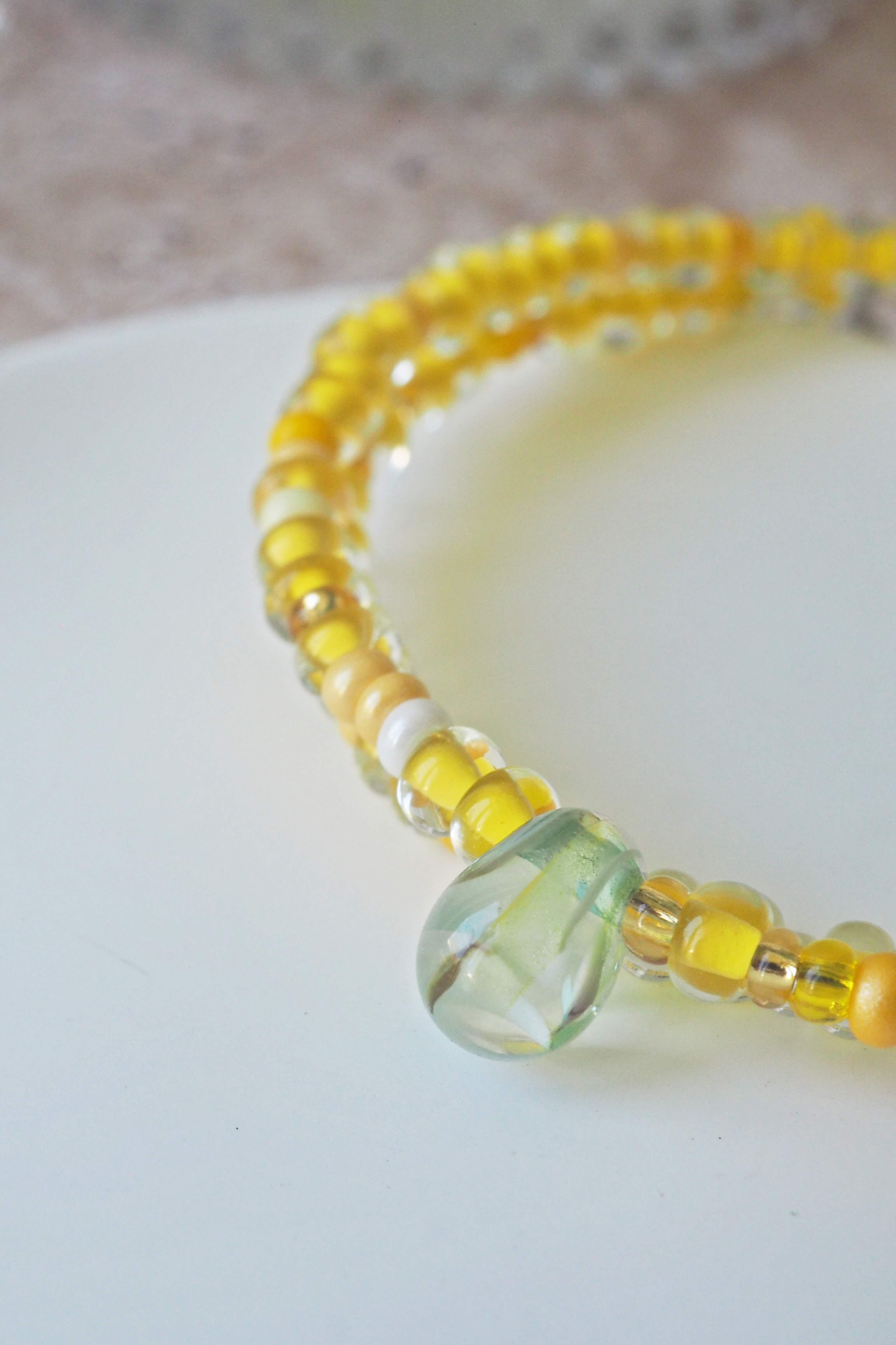 bracelet paulette philomène verre filé goutte artisanat réglable coloré bijoux perles (66)