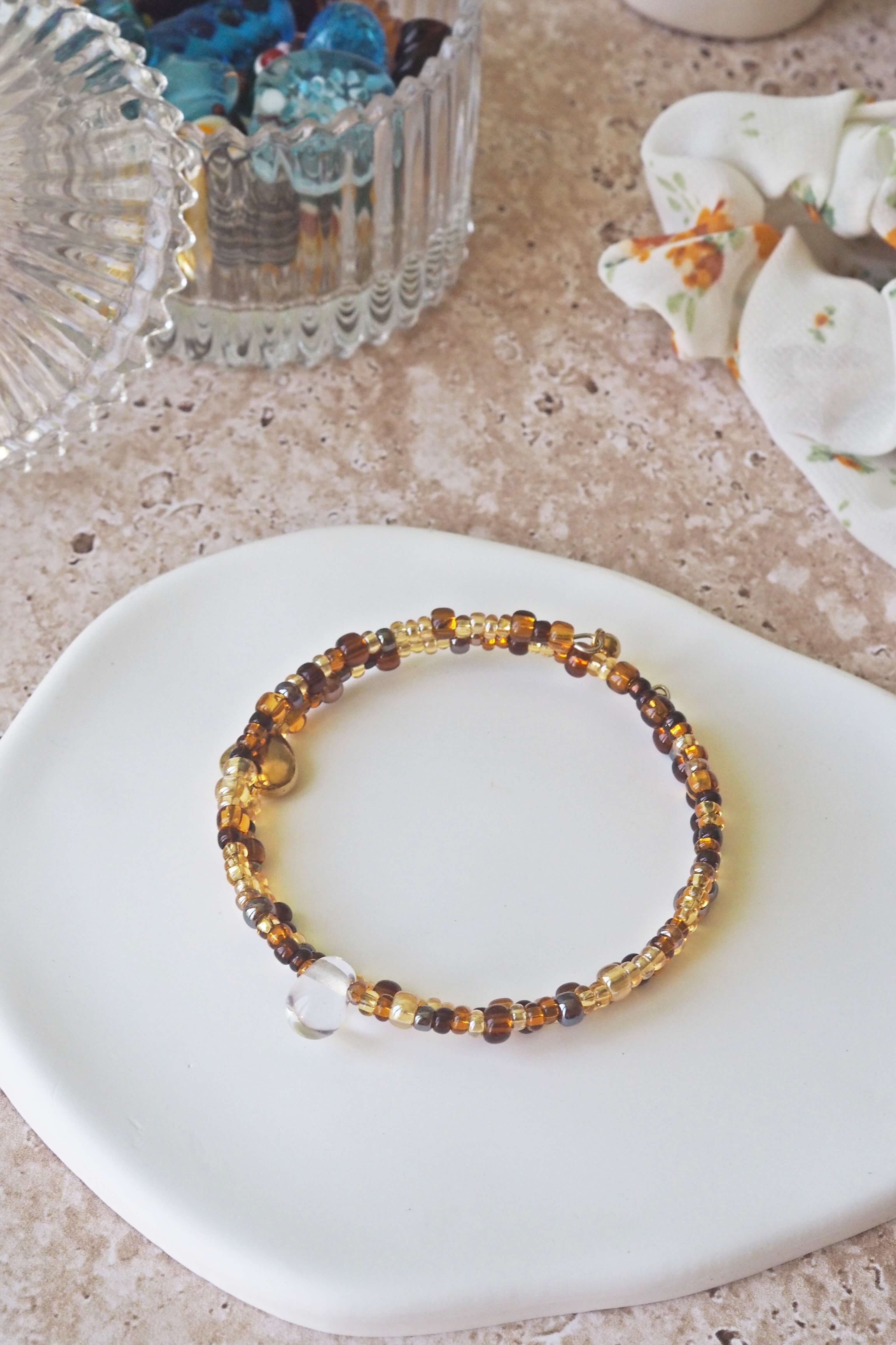 bracelet paulette philomène verre filé goutte artisanat réglable coloré bijoux perles (67)