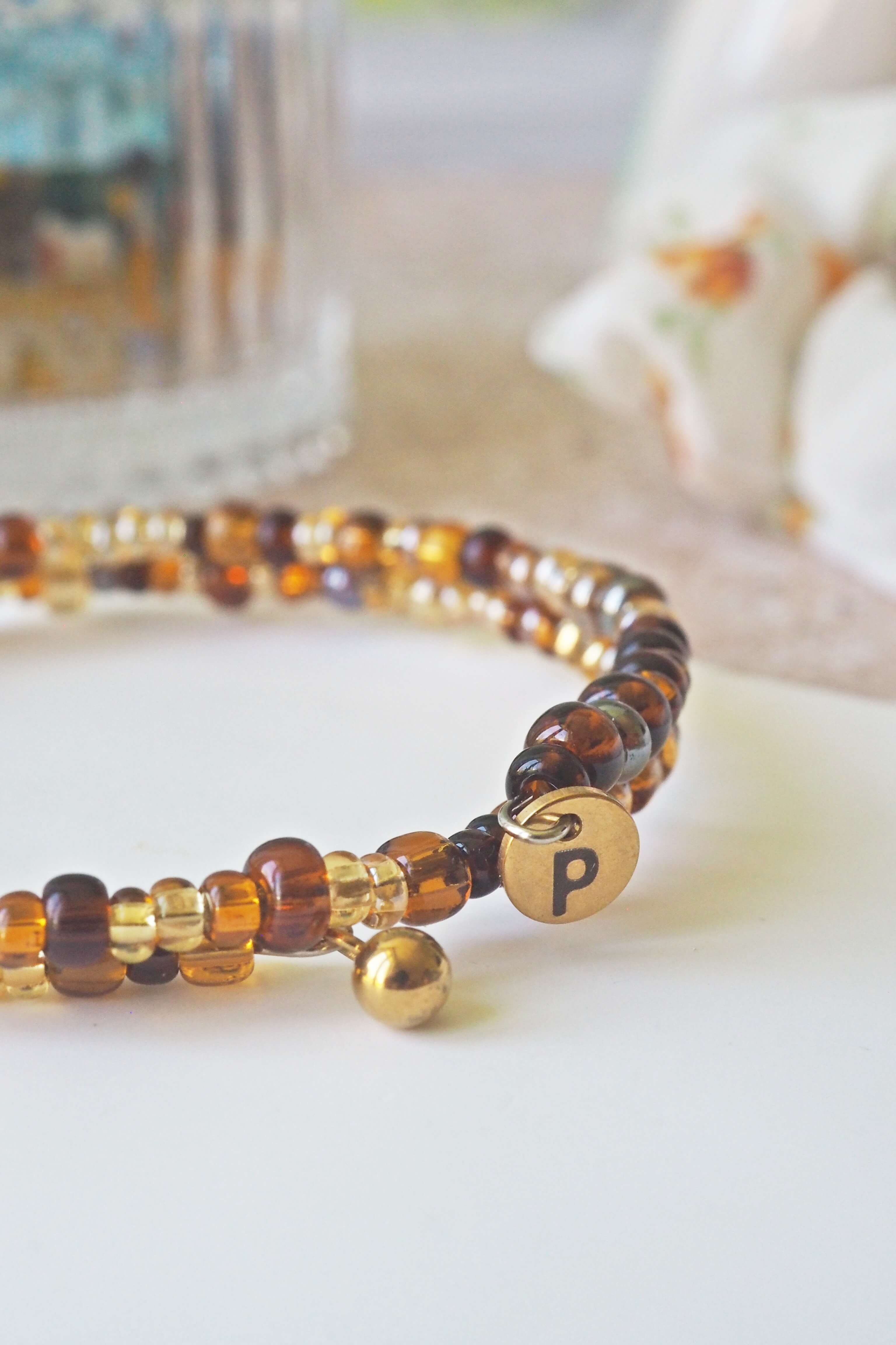 bracelet paulette philomène verre filé goutte artisanat réglable coloré bijoux perles (69)