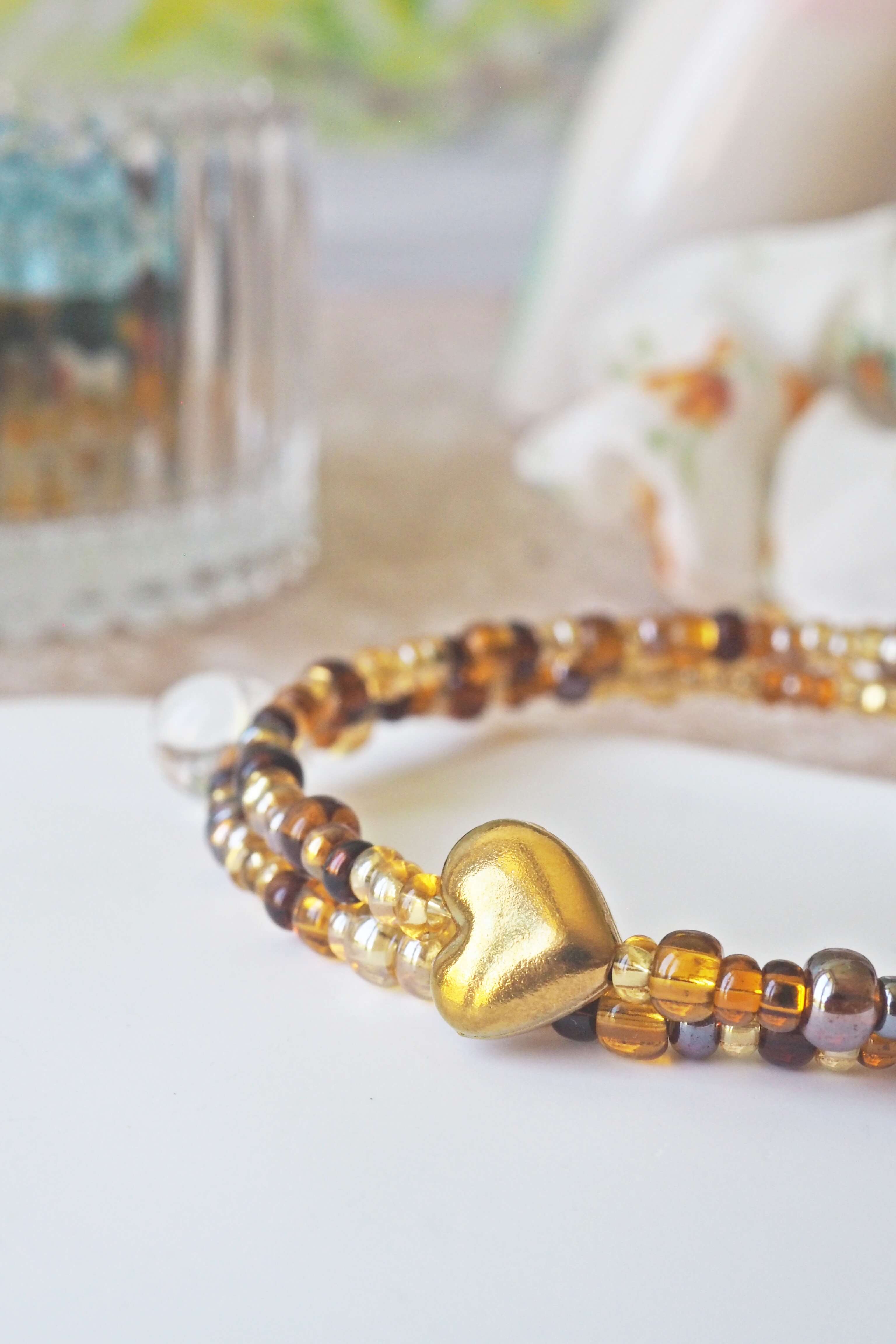bracelet paulette philomène verre filé goutte artisanat réglable coloré bijoux perles (70)