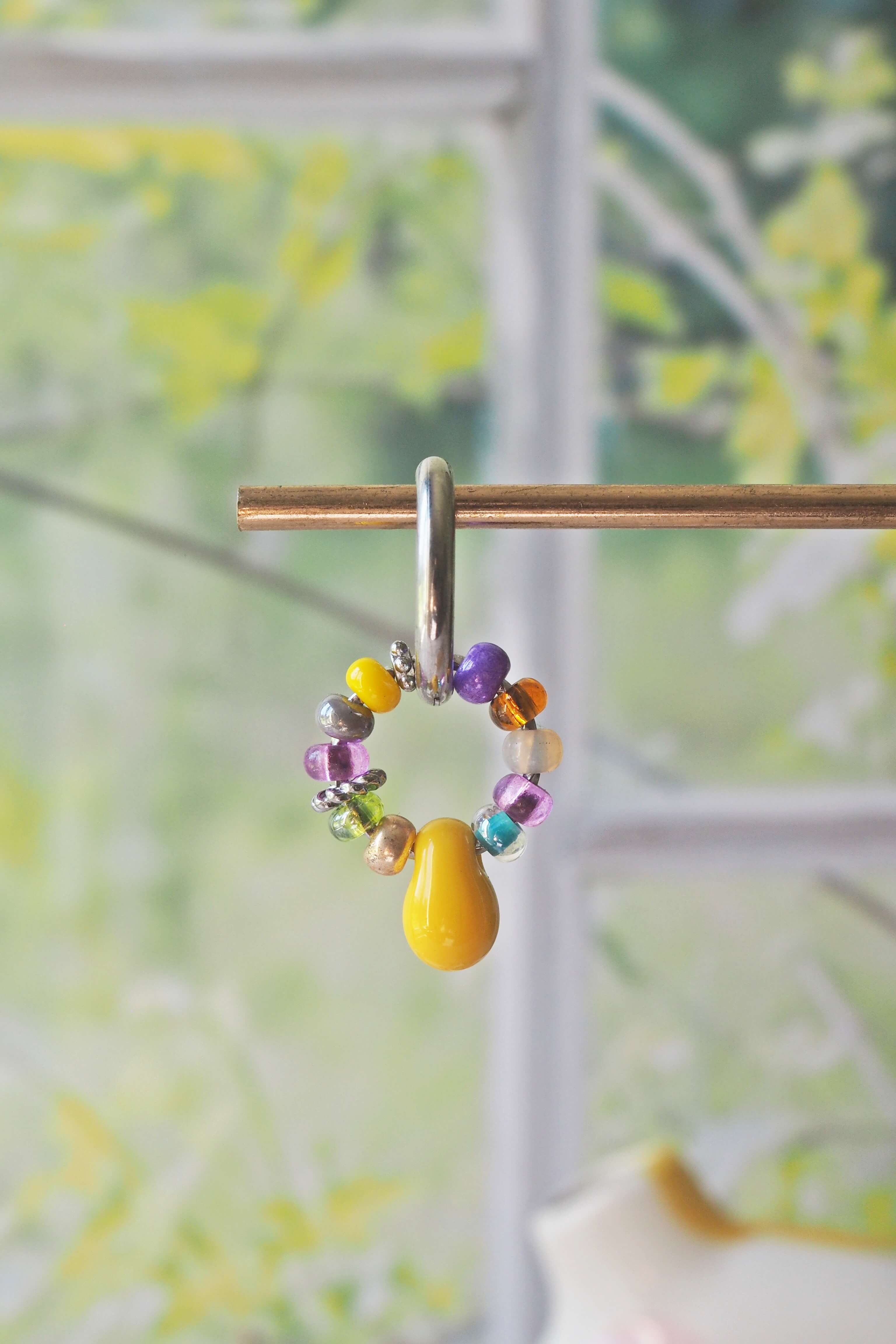 philomene bijoux boucles oreilles paulette goutte verre filé murano artisanal unique coloré perles anneau simple (1)