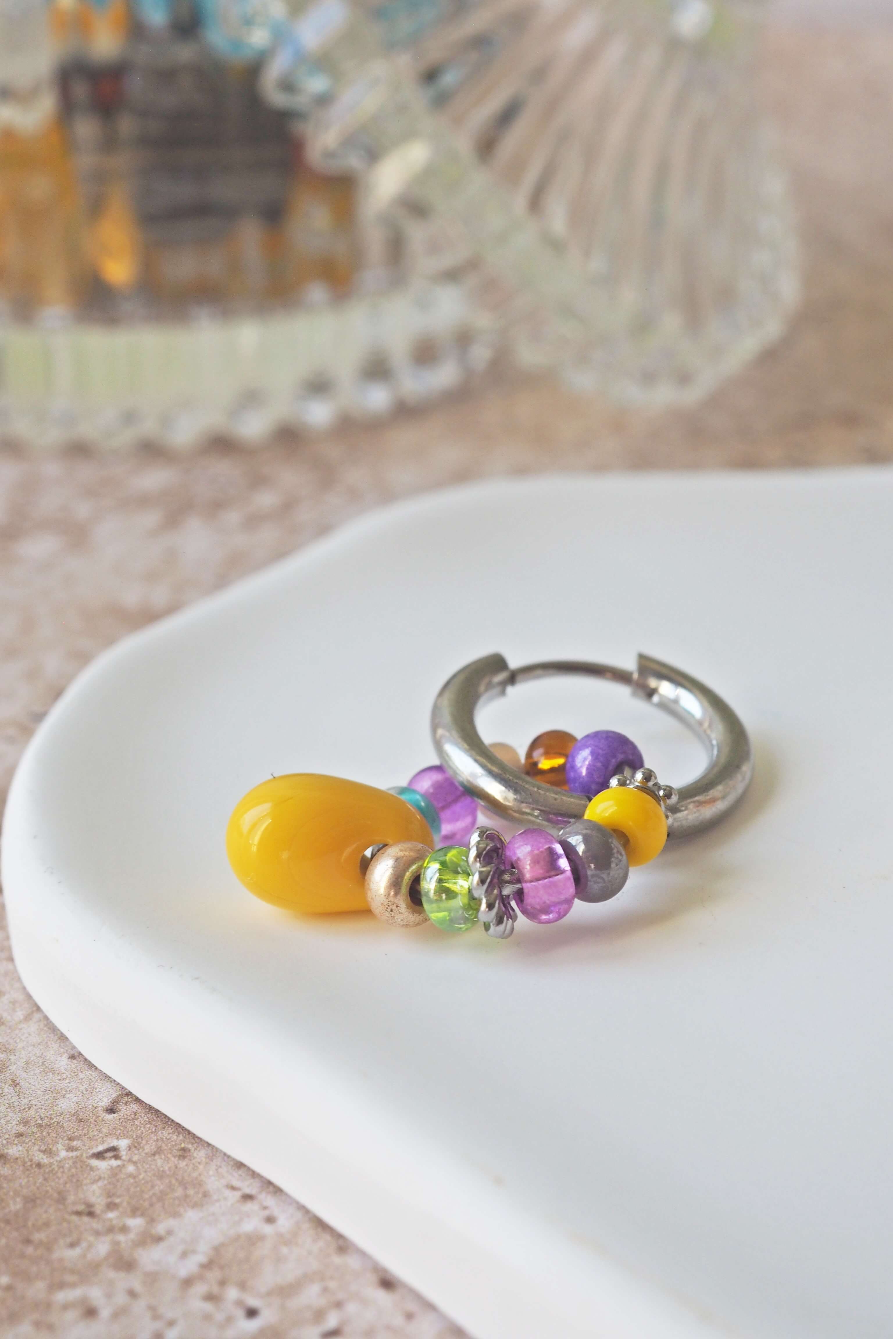 philomene bijoux boucles oreilles paulette goutte verre filé murano artisanal unique coloré perles anneau simple (2)
