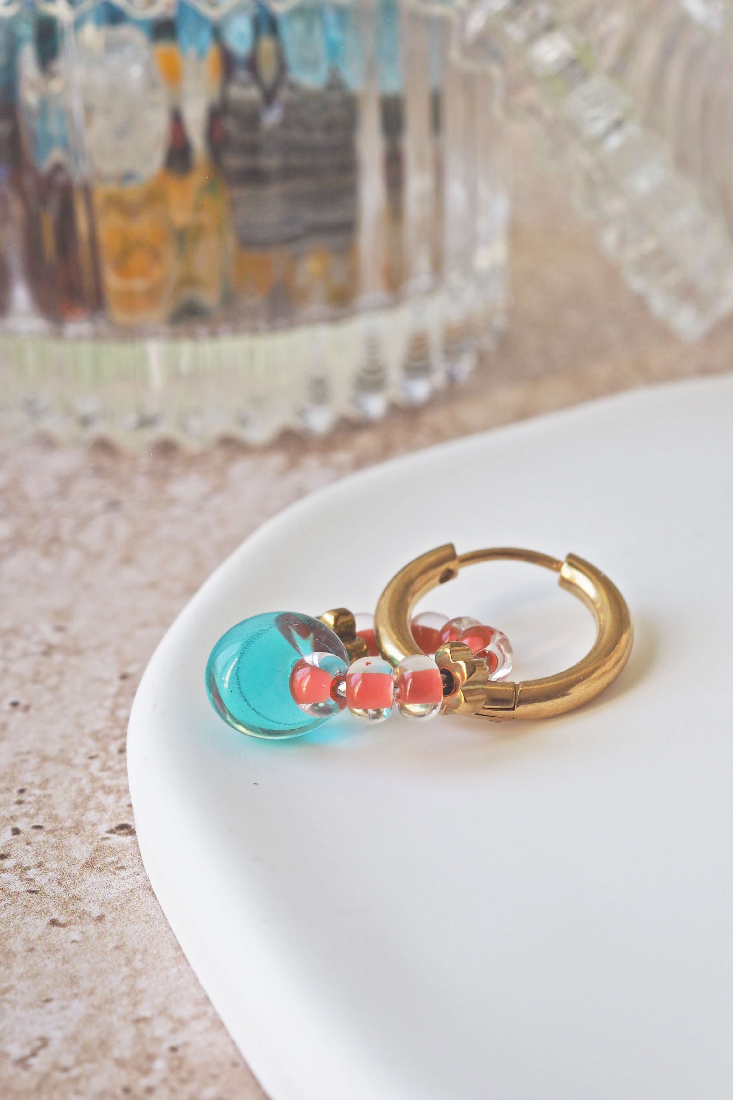 philomene bijoux boucles oreilles paulette goutte verre filé murano artisanal unique coloré perles anneau simple (6)