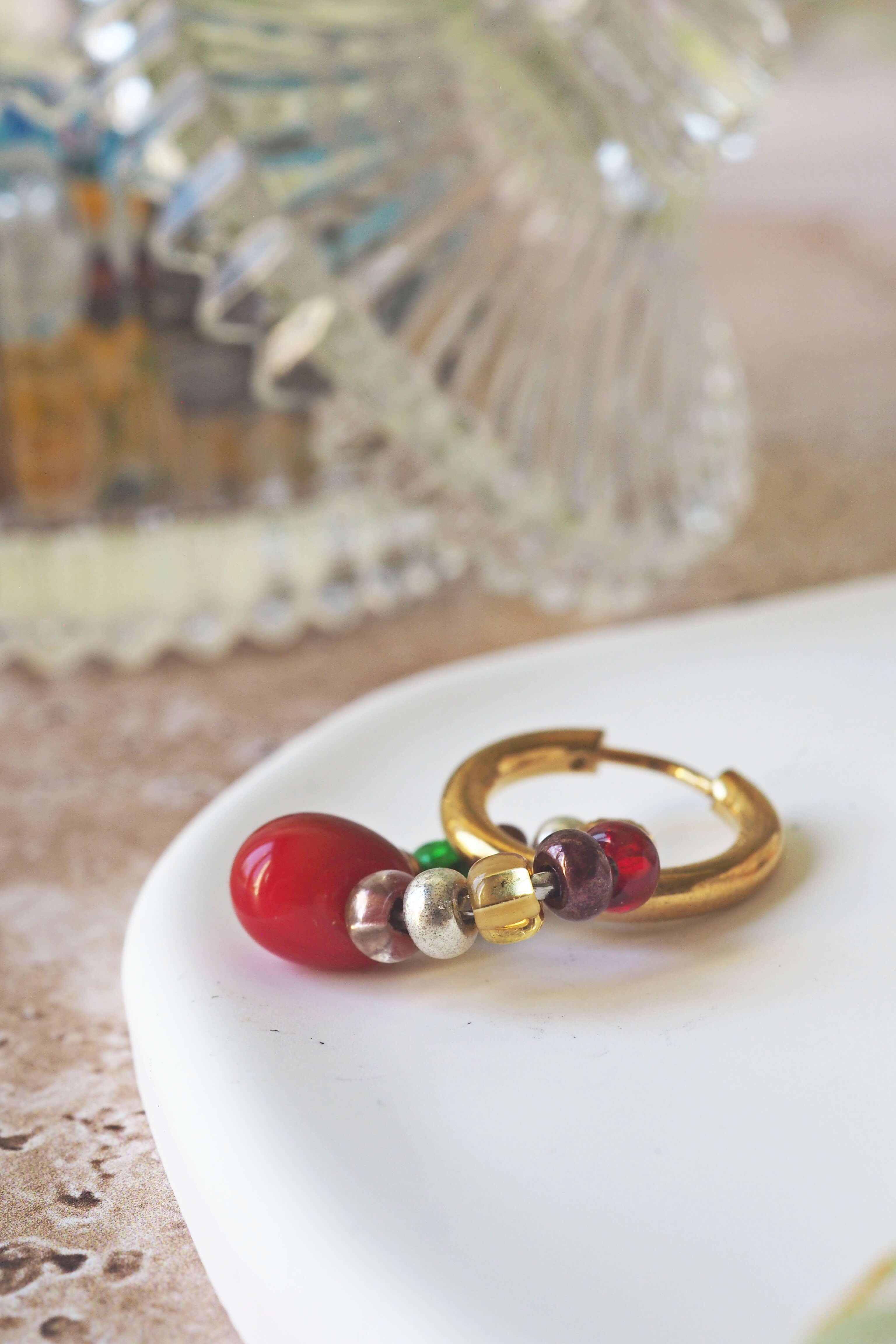 philomene bijoux boucles oreilles paulette goutte verre filé murano artisanal unique coloré perles anneau simple (75)