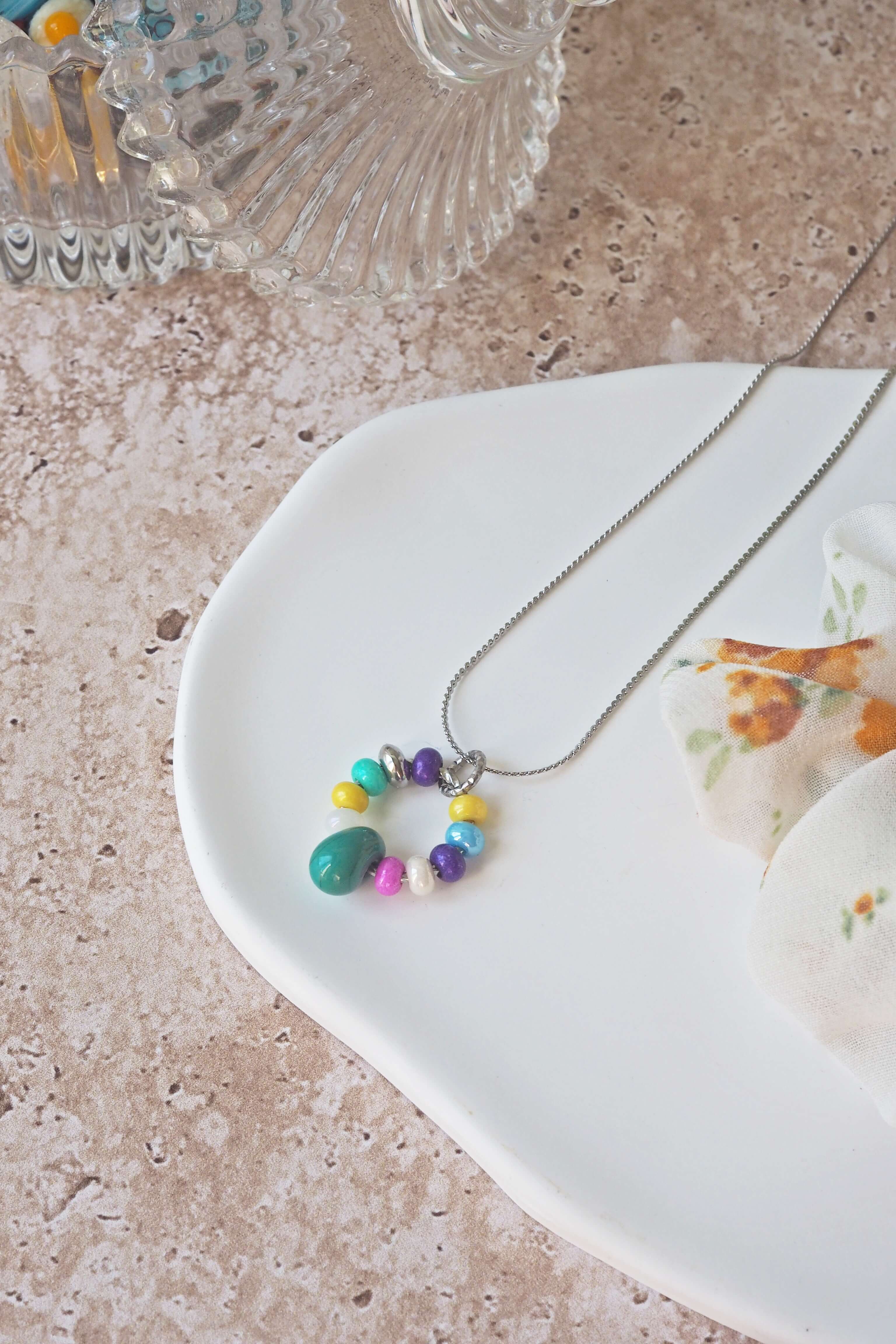 philomene bijoux collier paulette goutte verre filé murano artisanal unique coloré perles anneau simple (12)