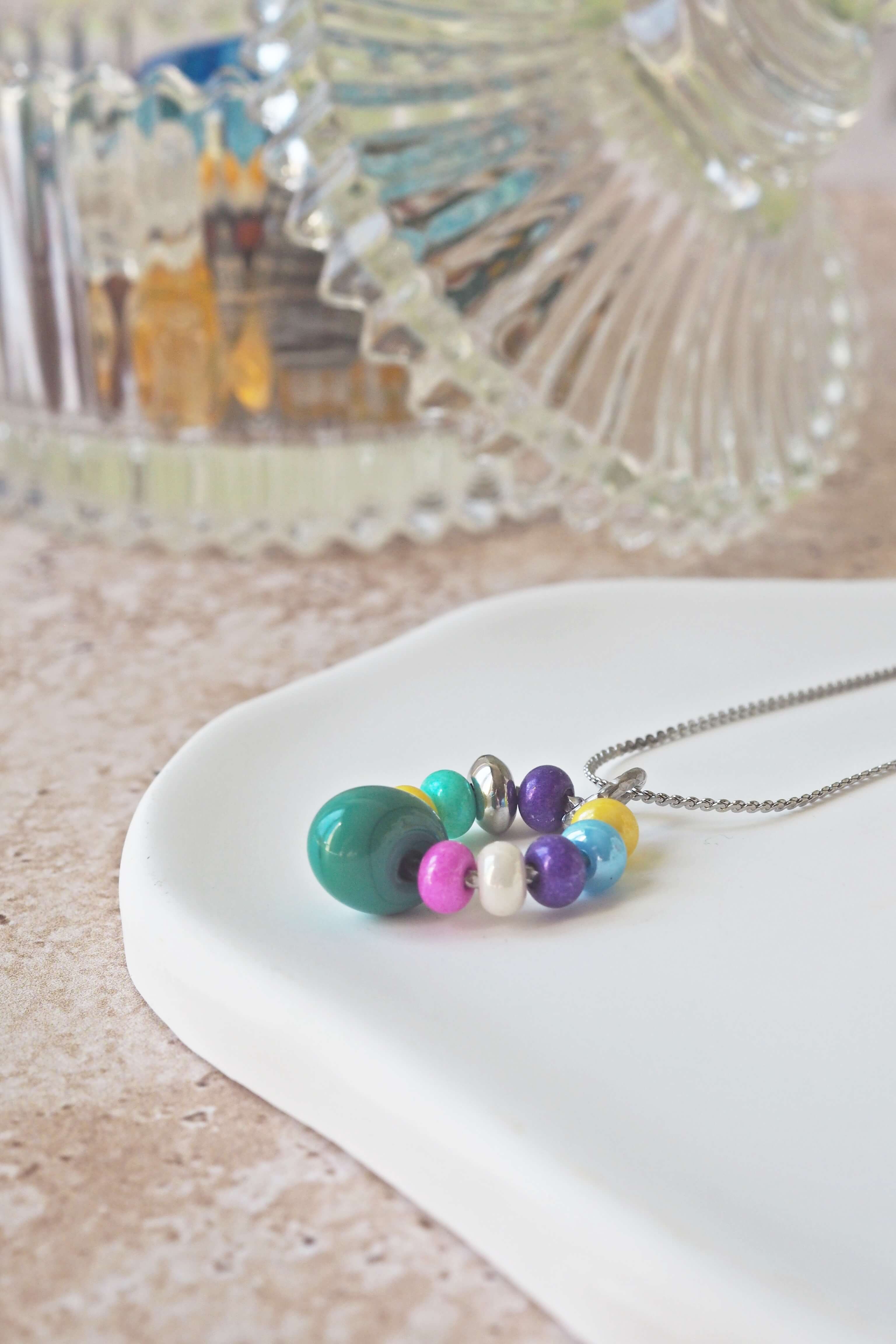 philomene bijoux collier paulette goutte verre filé murano artisanal unique coloré perles anneau simple (13)
