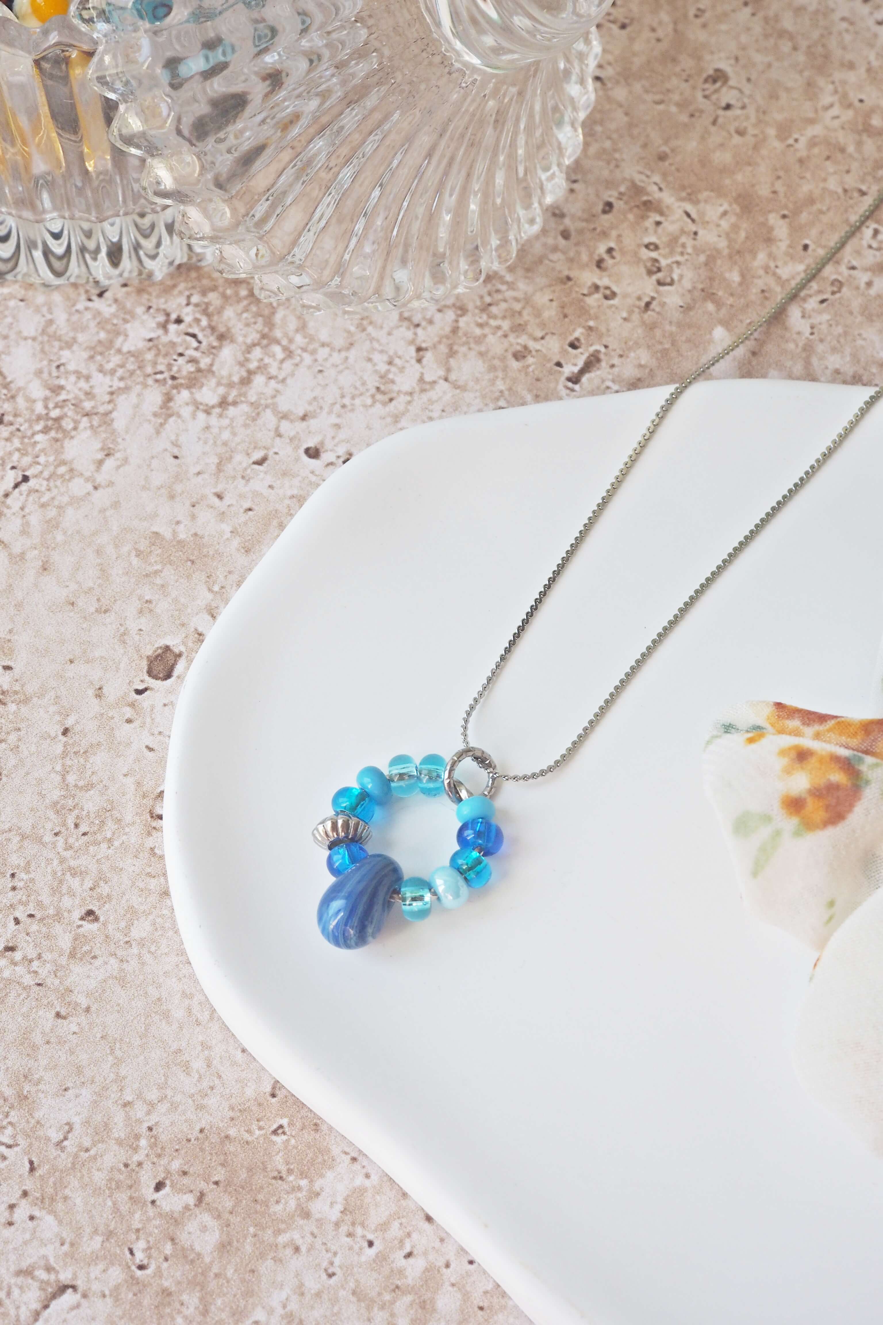 philomene bijoux collier paulette goutte verre filé murano artisanal unique coloré perles anneau simple (15)