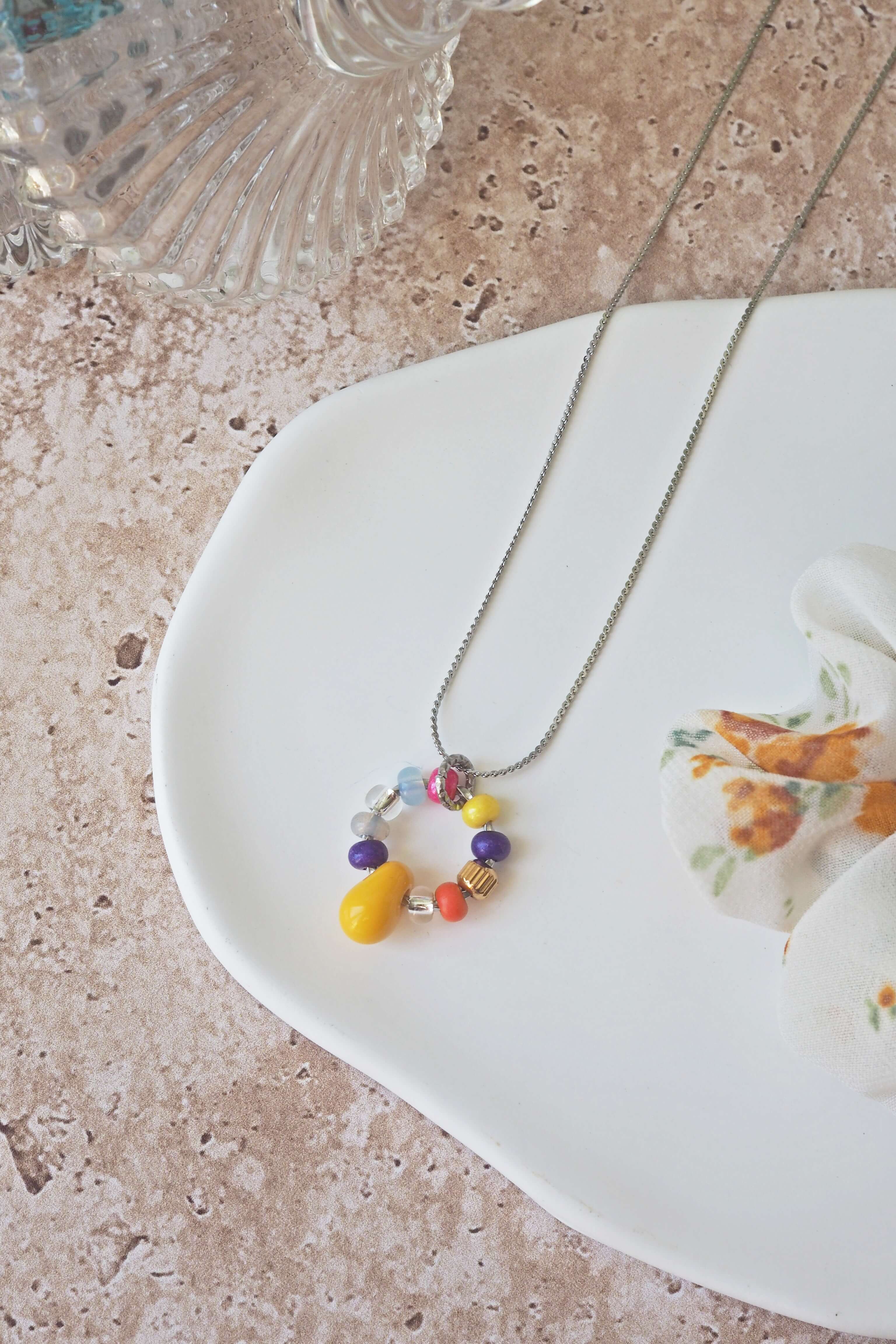 philomene bijoux collier paulette goutte verre filé murano artisanal unique coloré perles anneau simple (2)