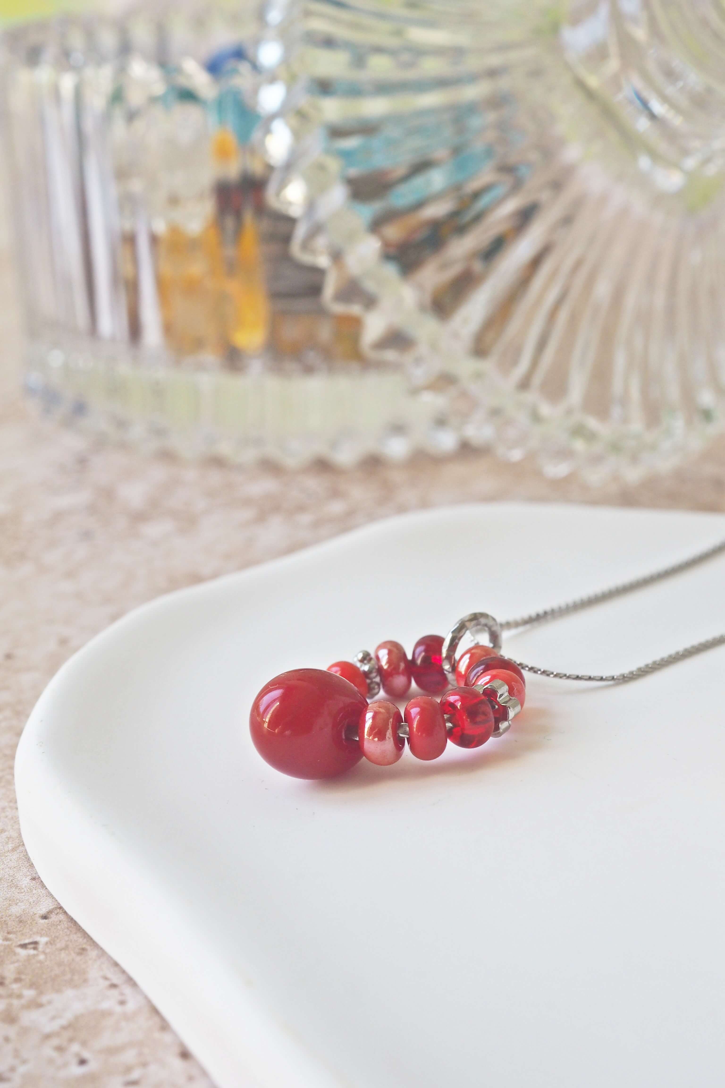 philomene bijoux collier paulette goutte verre filé murano artisanal unique coloré perles anneau simple (27)
