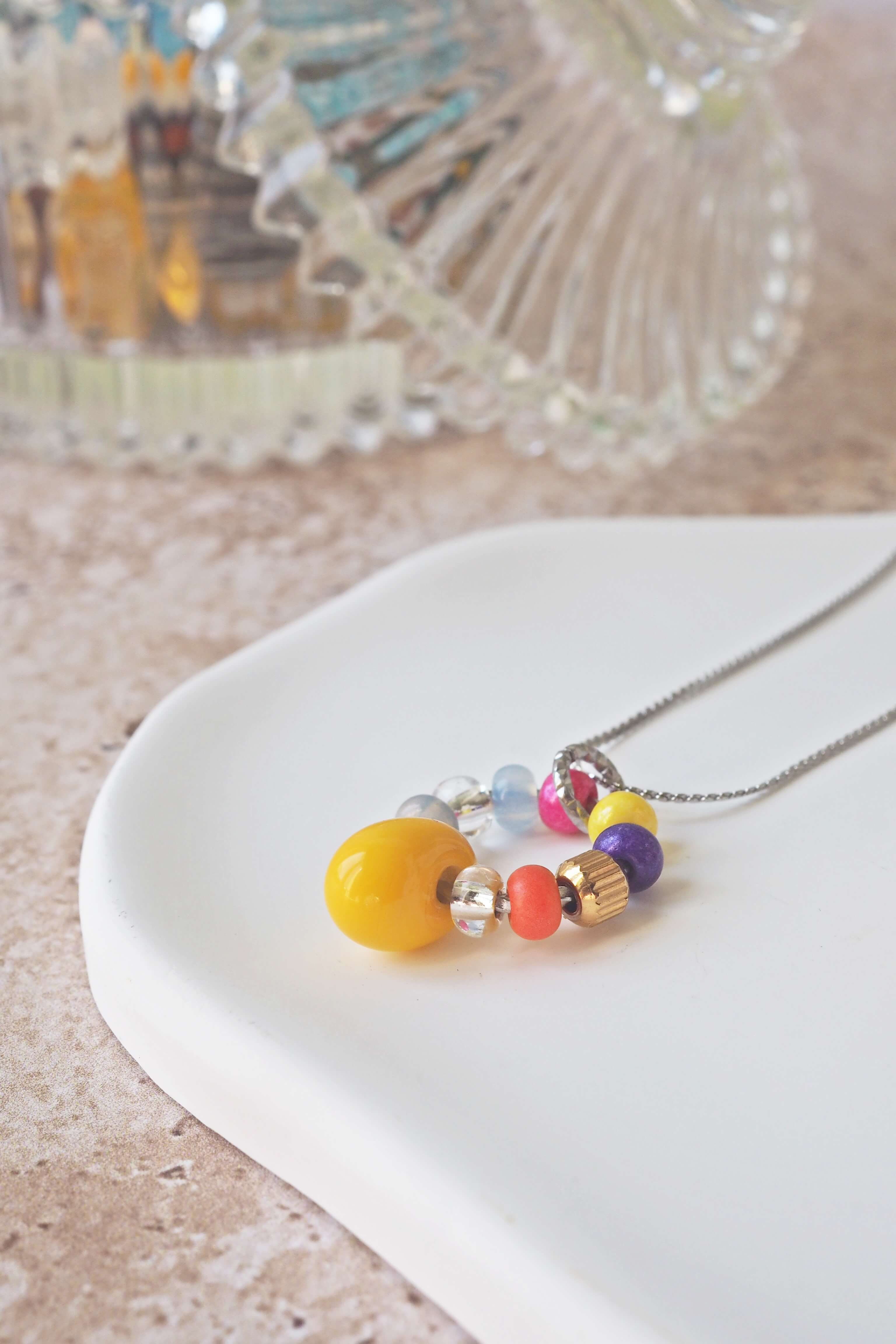 philomene bijoux collier paulette goutte verre filé murano artisanal unique coloré perles anneau simple (3)
