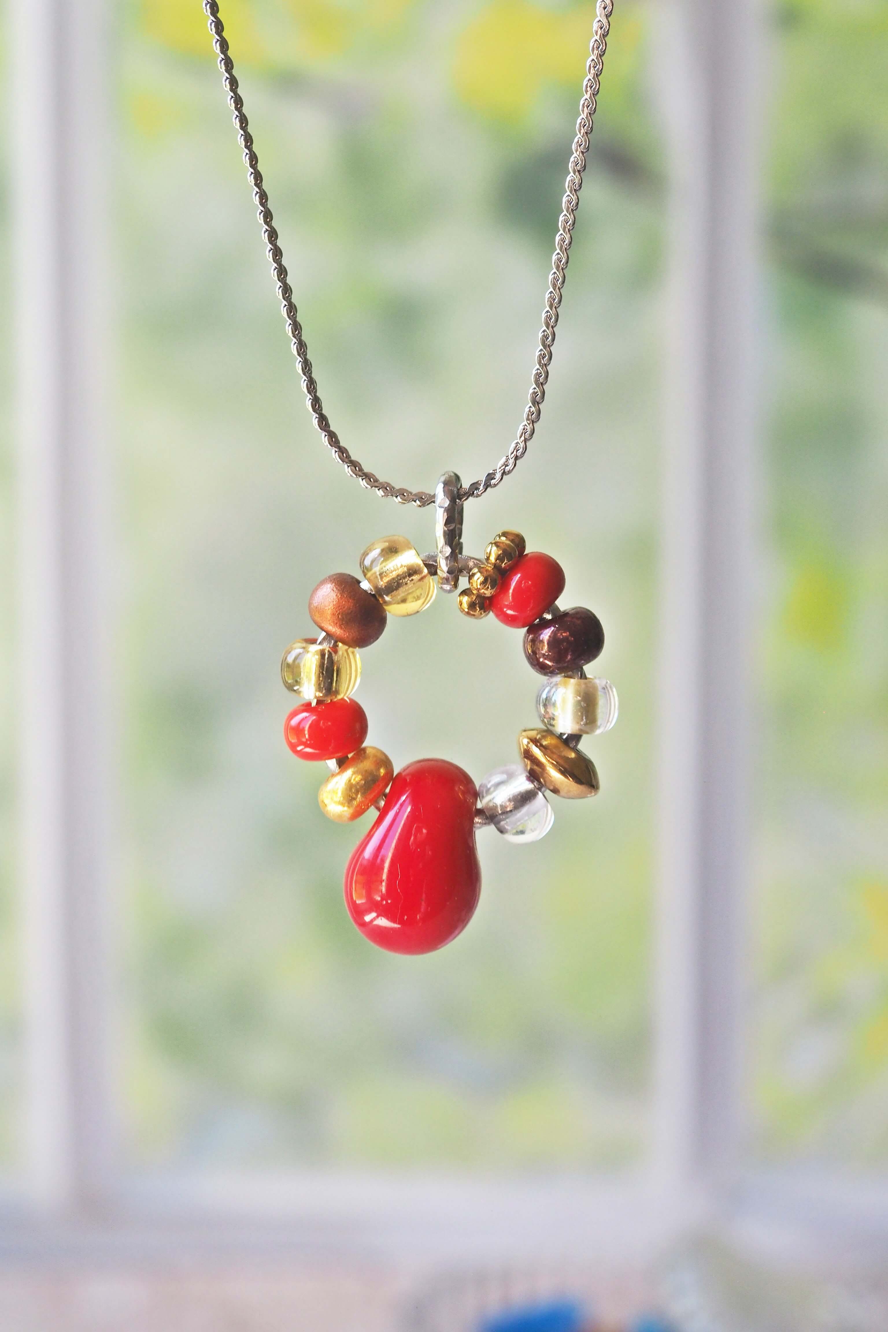 philomene bijoux collier paulette goutte verre filé murano artisanal unique coloré perles anneau simple (47)
