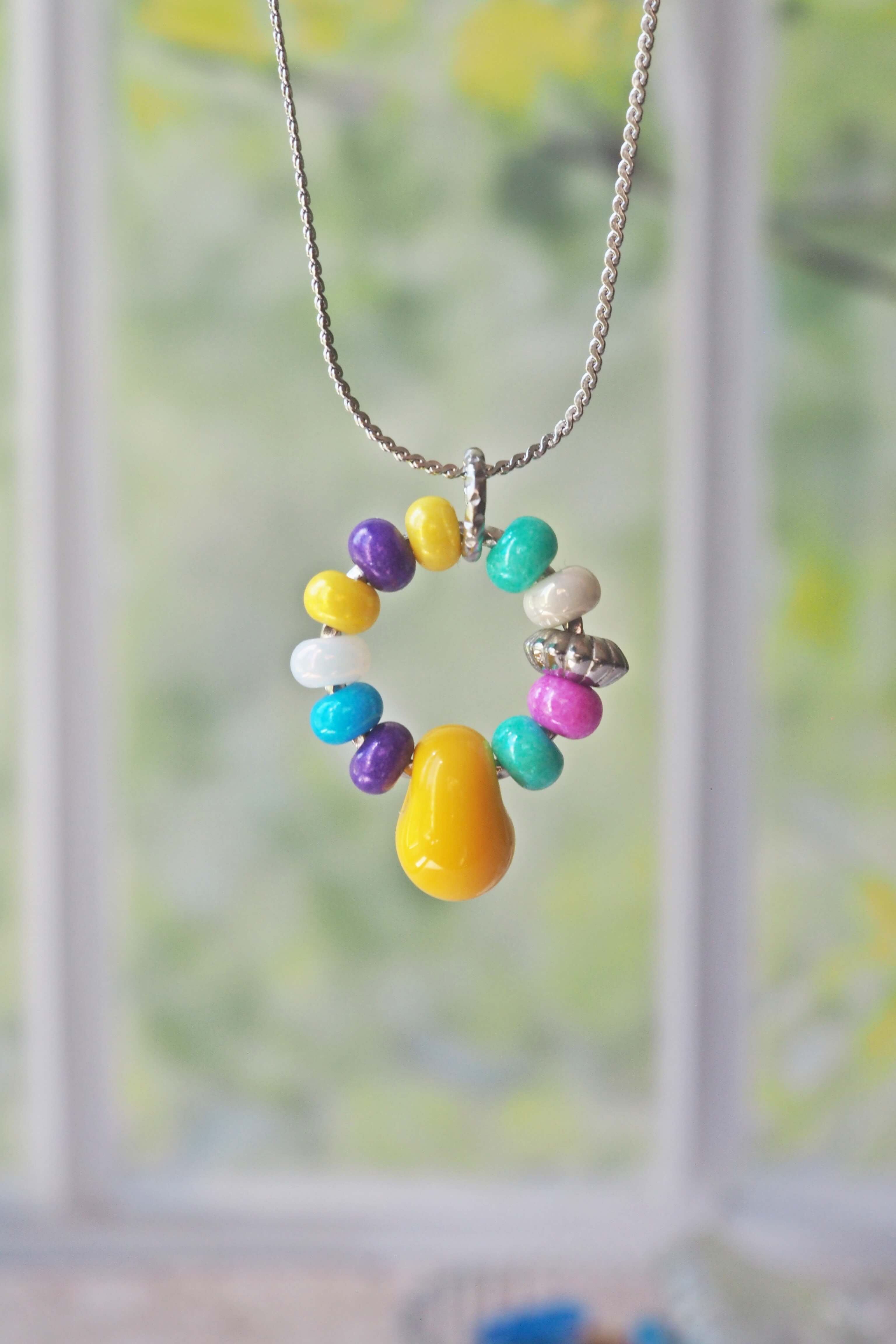 philomene bijoux collier paulette goutte verre filé murano artisanal unique coloré perles anneau simple (54)