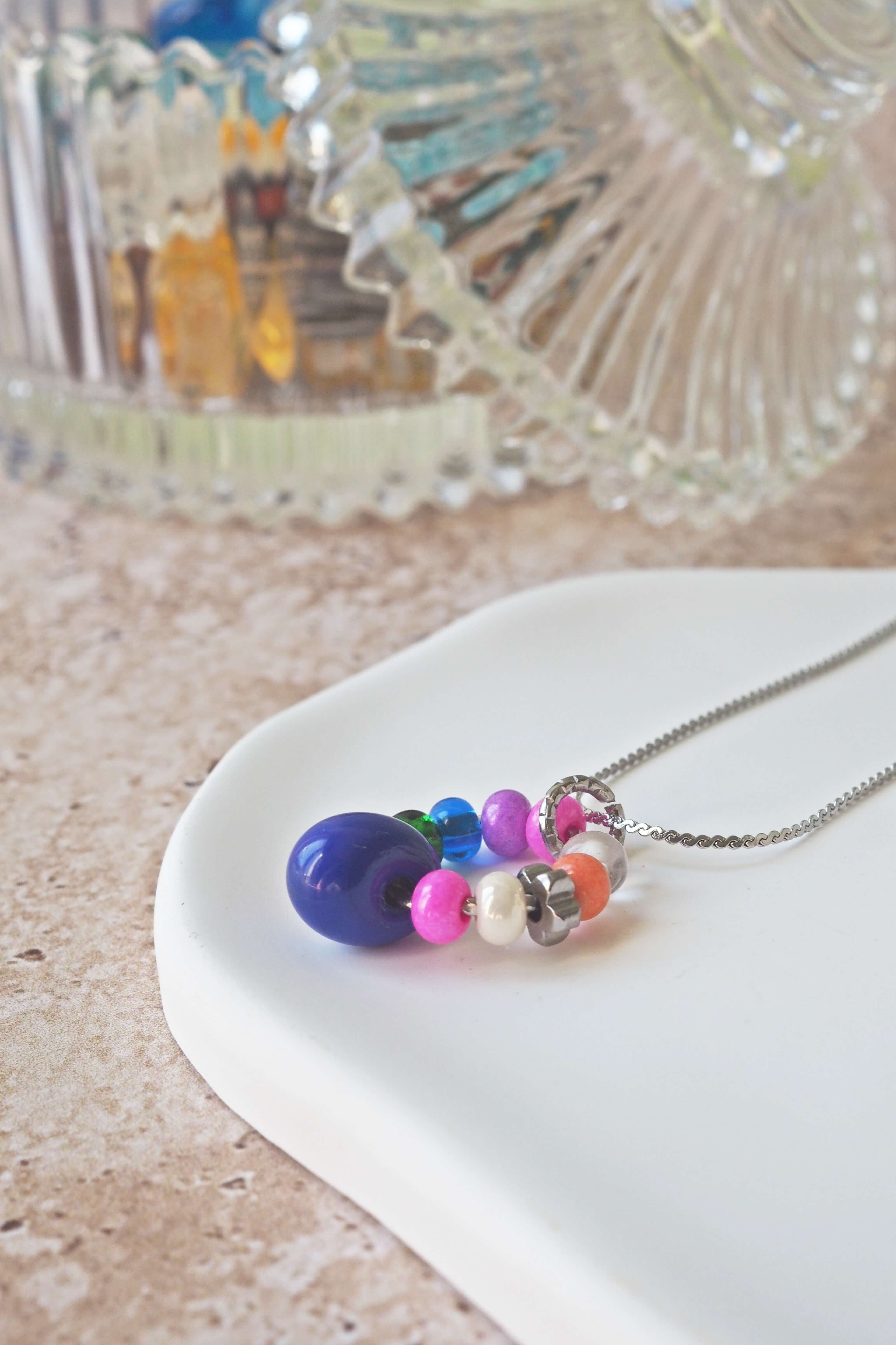 philomene bijoux collier paulette goutte verre filé murano artisanal unique coloré perles anneau simple (6)