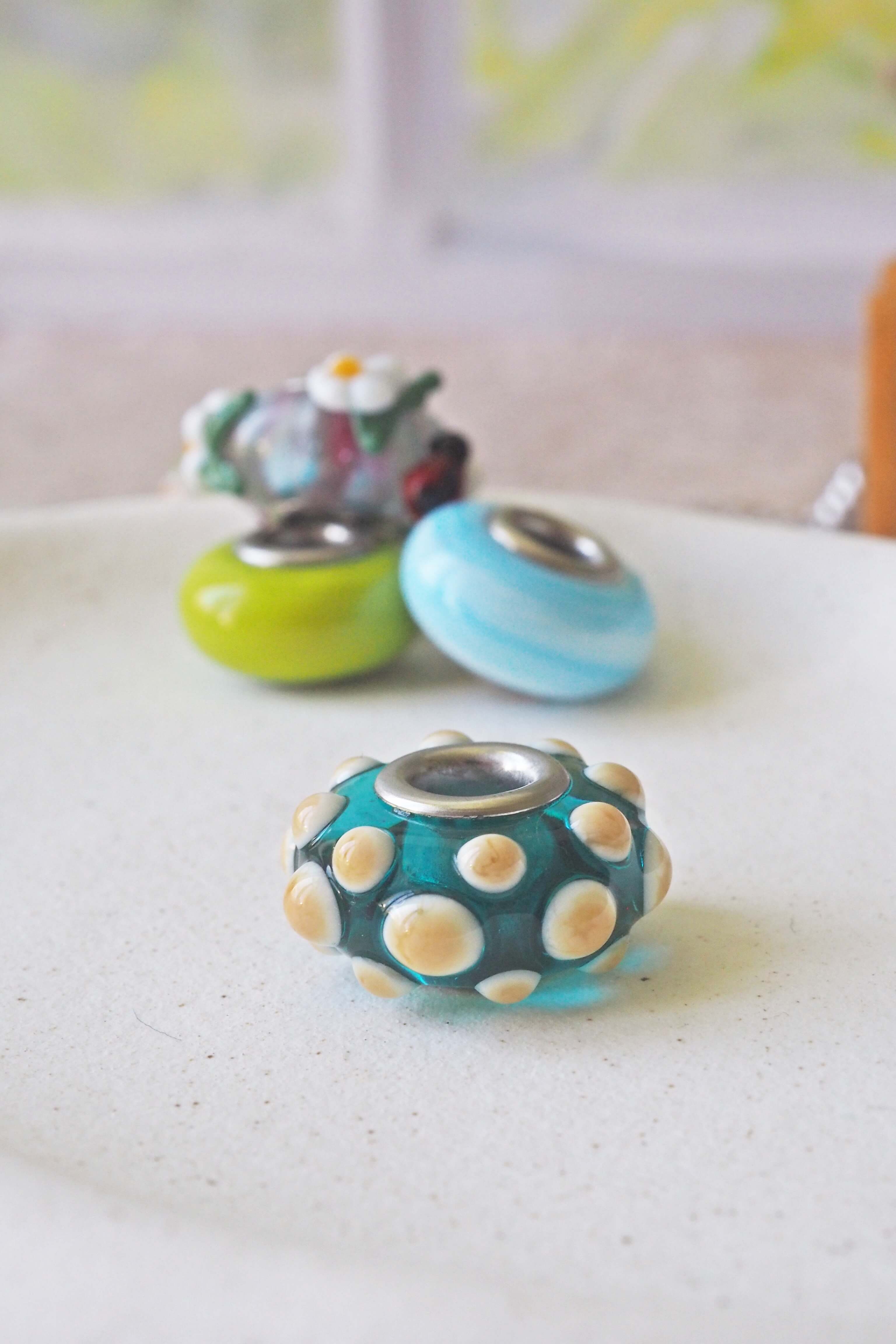philomène bracelet perle unité trou pandora artisanat verre filé lampwork unique (33)