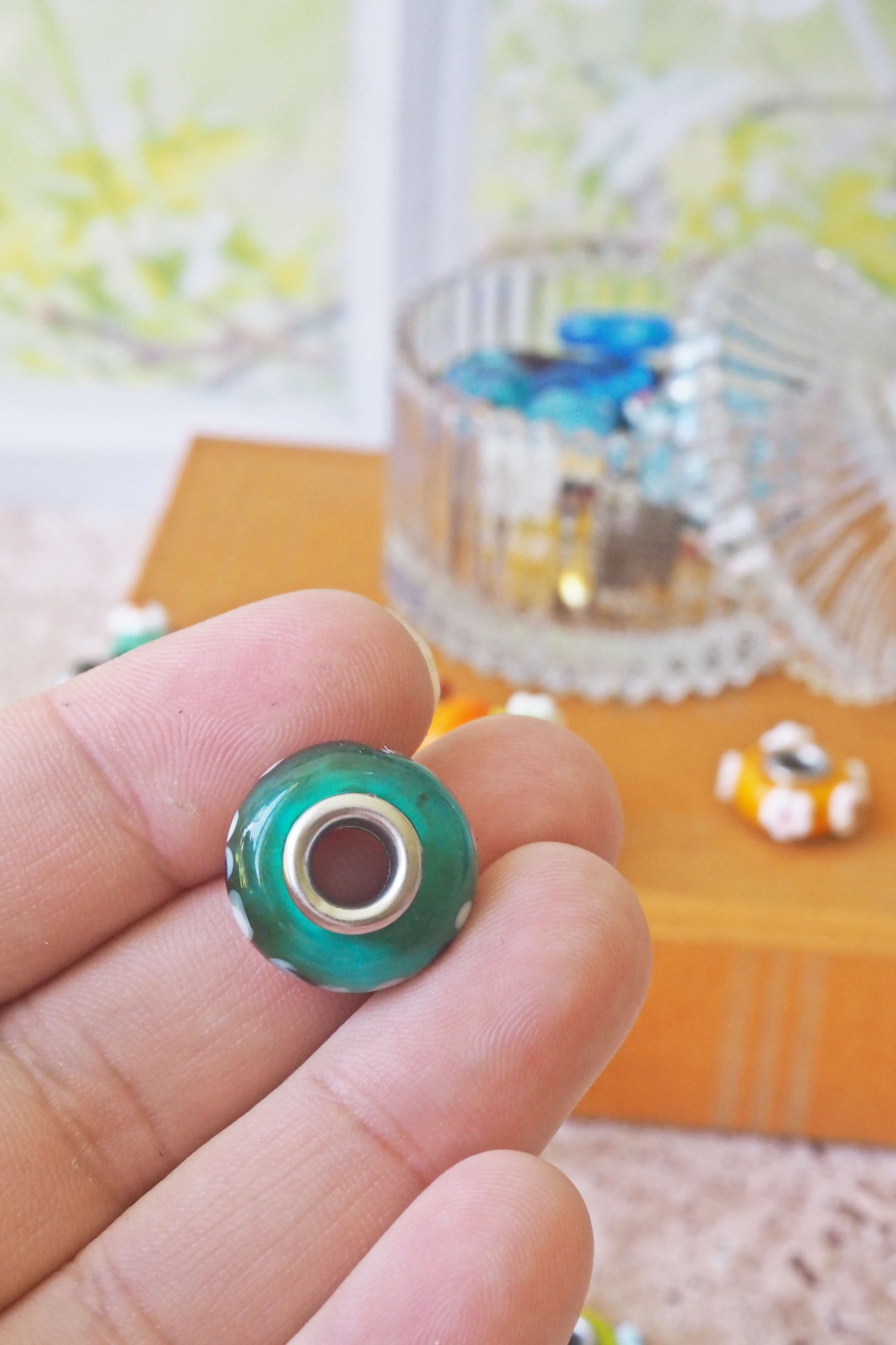 philomène bracelet perle unité trou pandora artisanat verre filé lampwork unique (36)